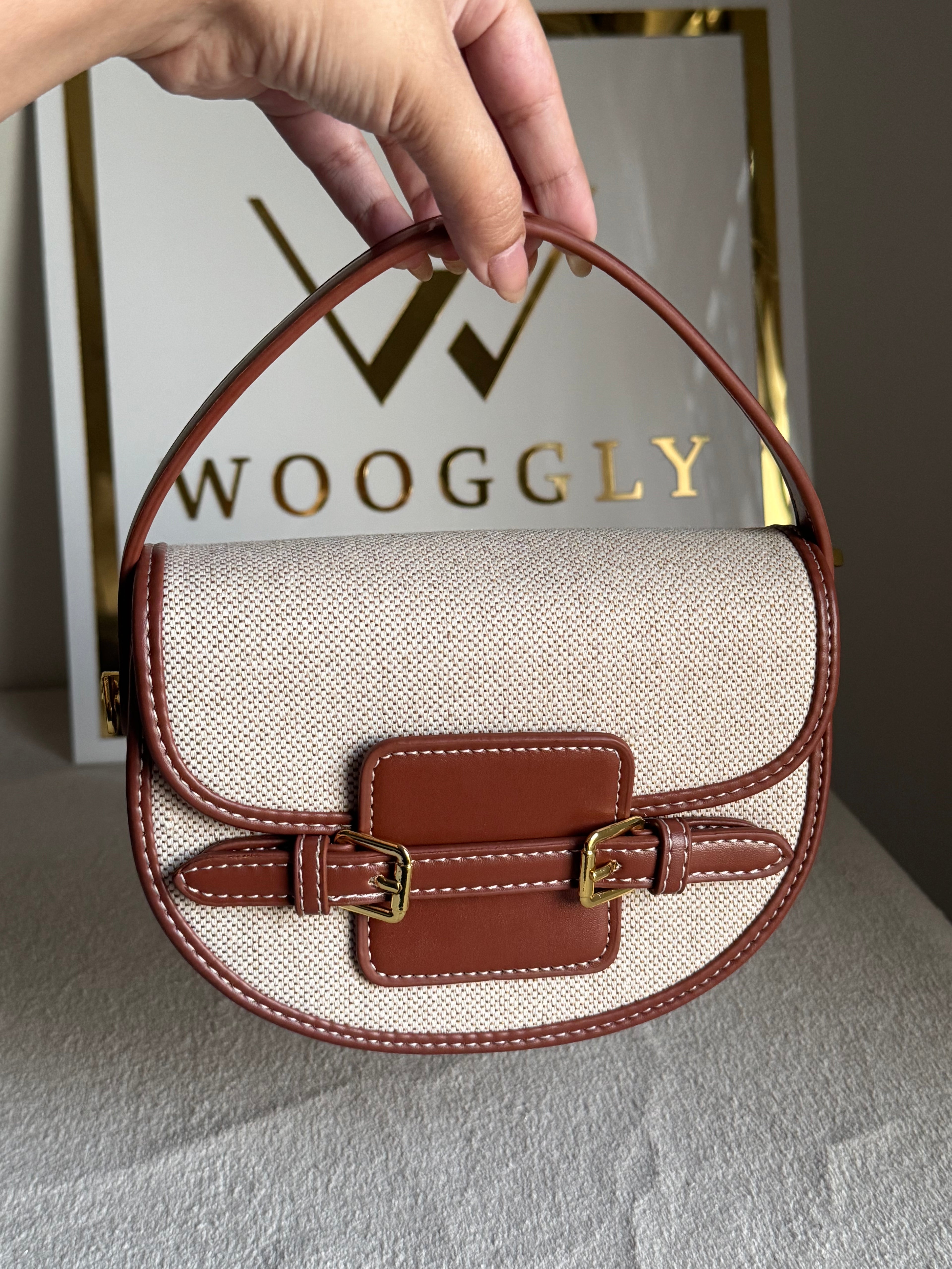 Statement Bag - Brown with Jute
