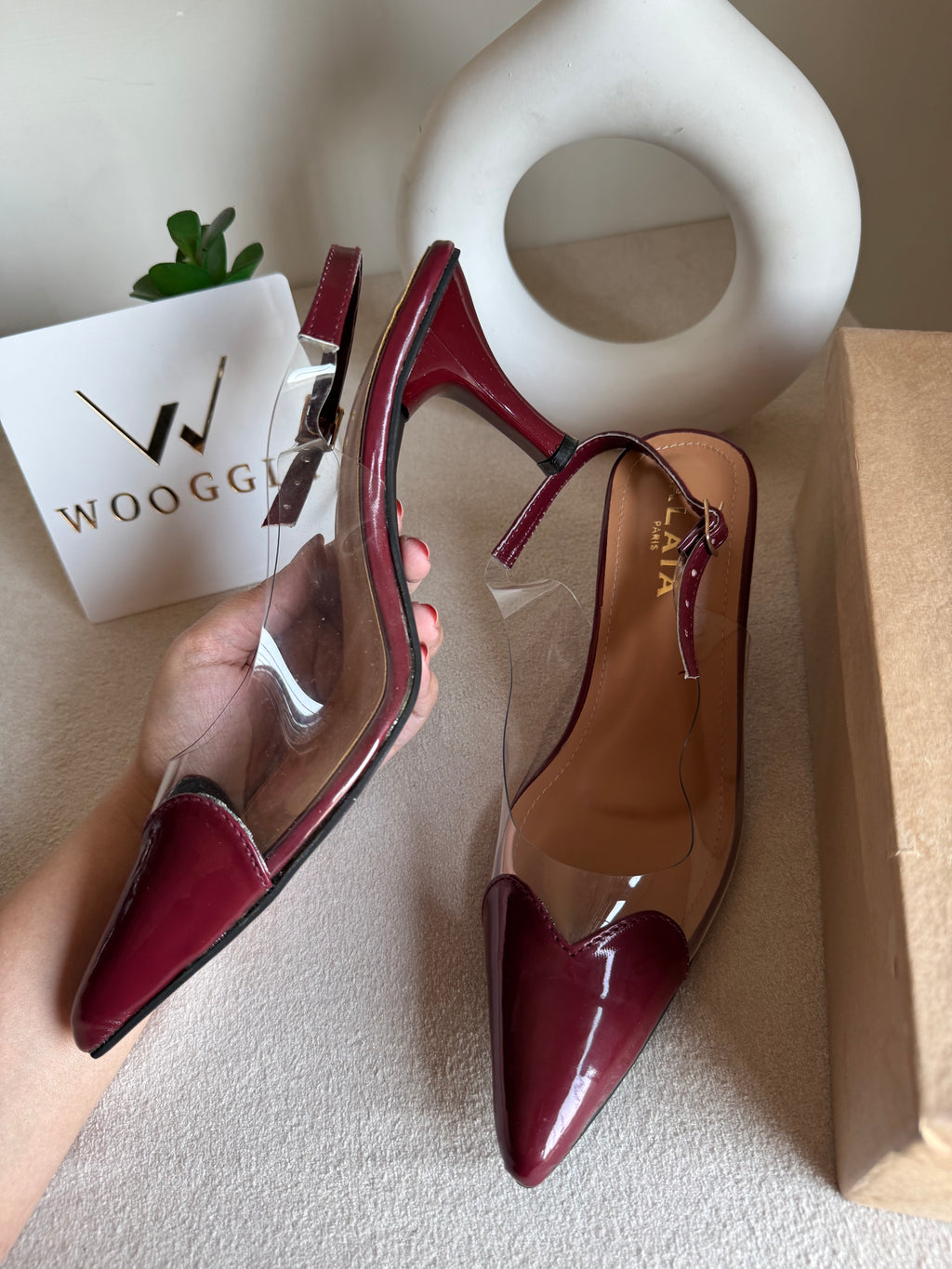 Alaia Paris Heels - Burgandy