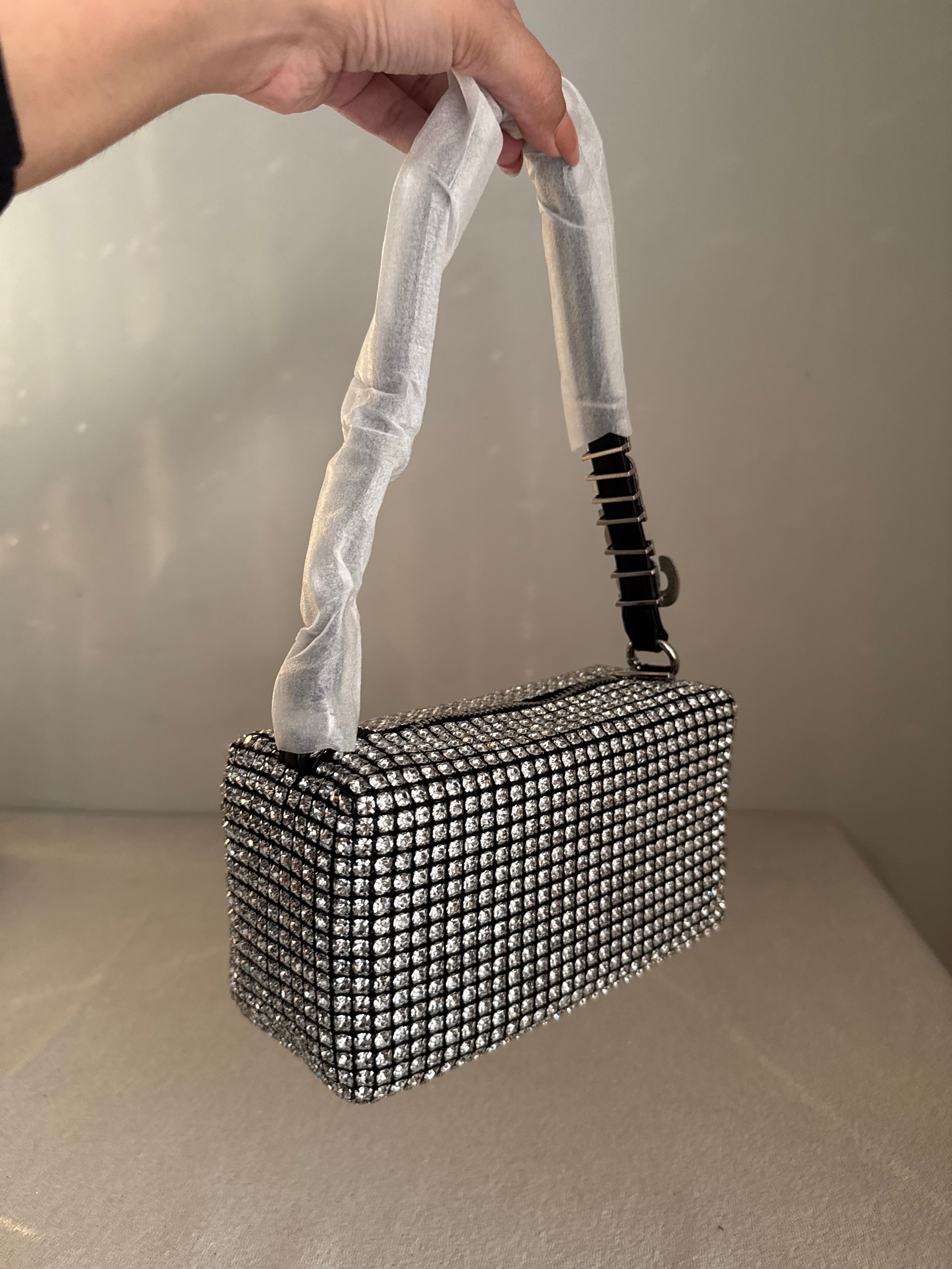 Alexander Wang Rhinestone Evening Clutch (Silver & Black)