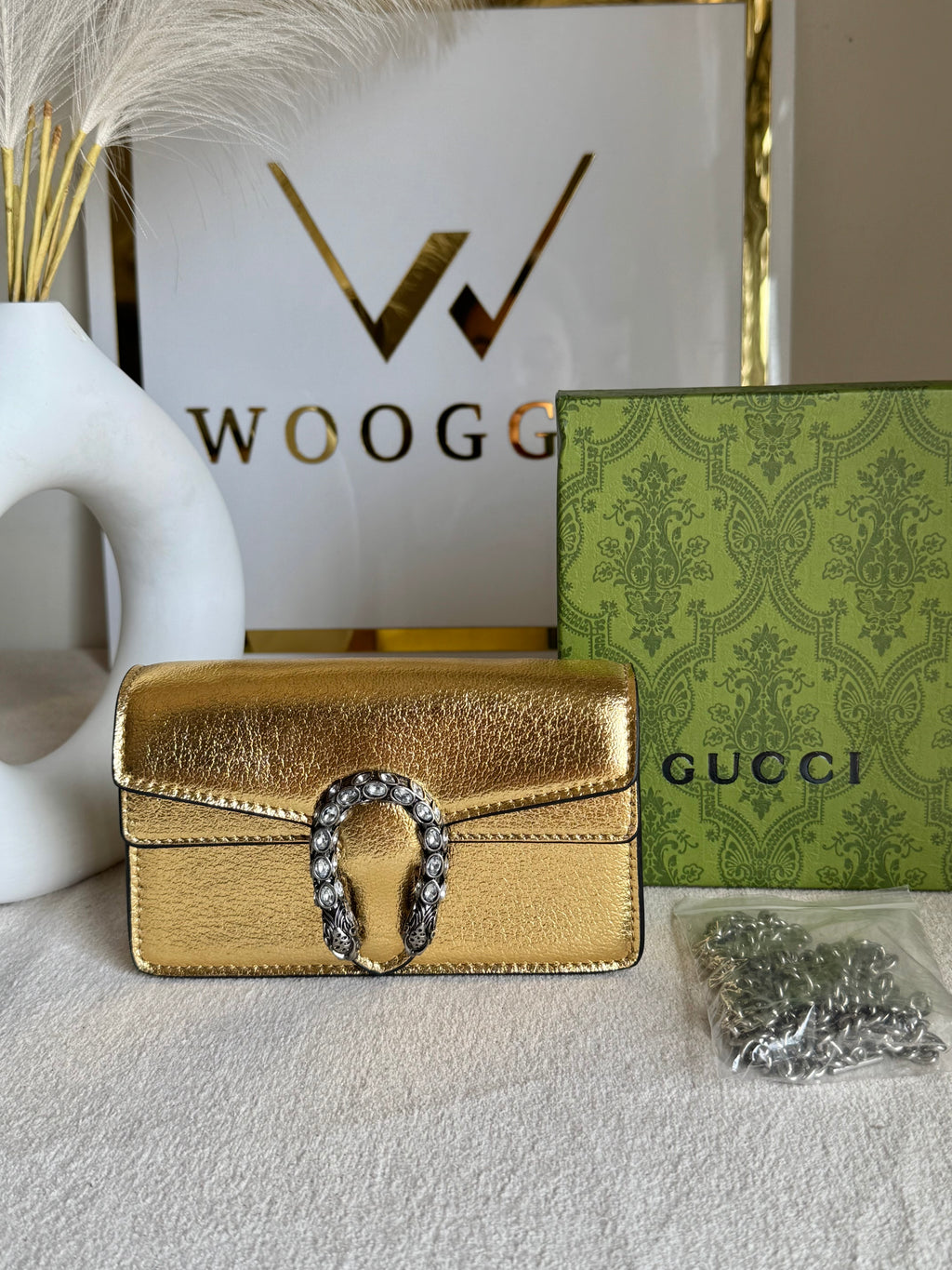 Viral Mini Gucci Bag Gold - Box Packing