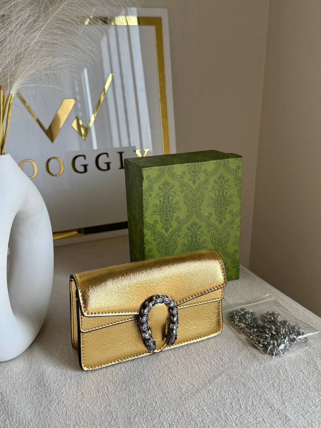 Viral Mini Gucci Bag Gold - Box Packing