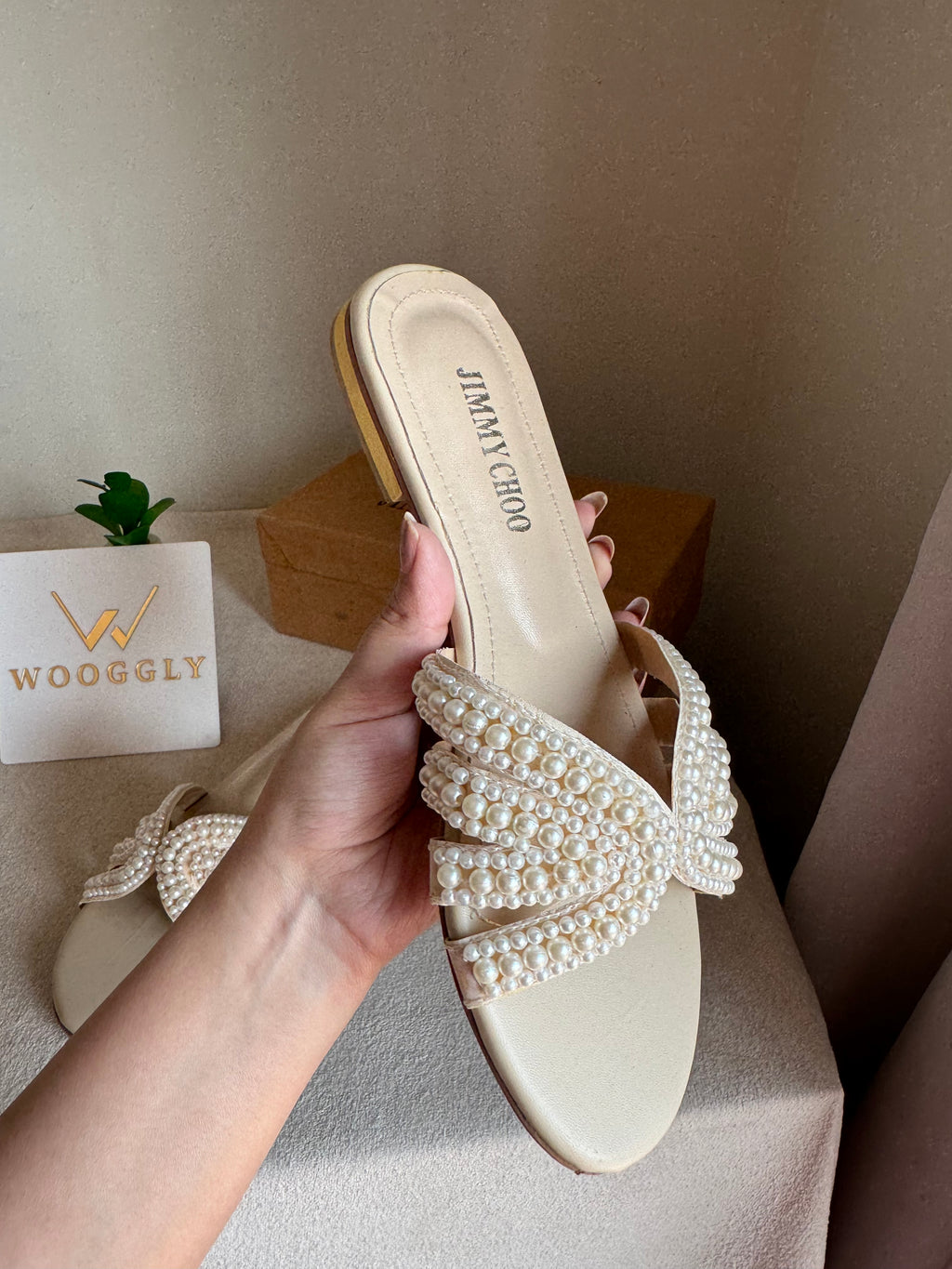 Jimmy Choo Pearl Slides - White