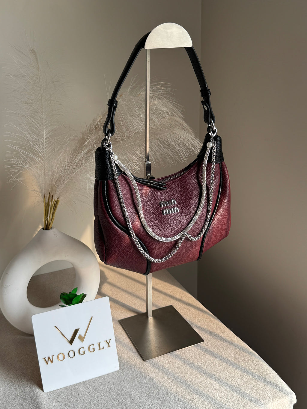 Stylish Min Min Hand Bag Burgundy