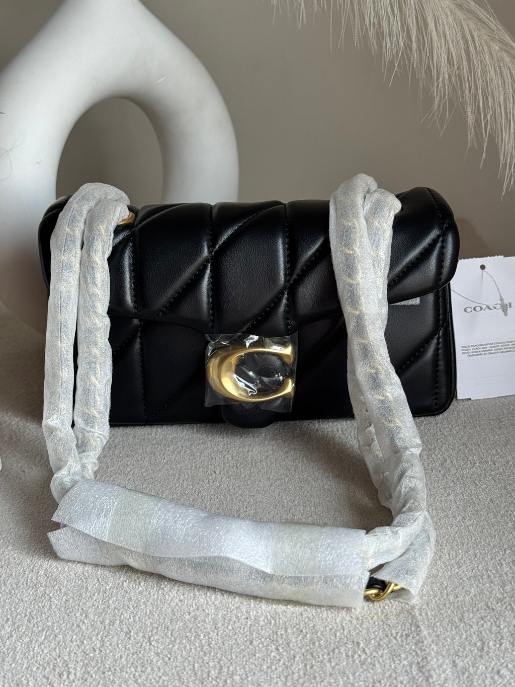 Mini Premium COACH Quilted Tabby (Black) - BOX PACKING