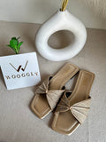 Zara Knot Slides Fawn
