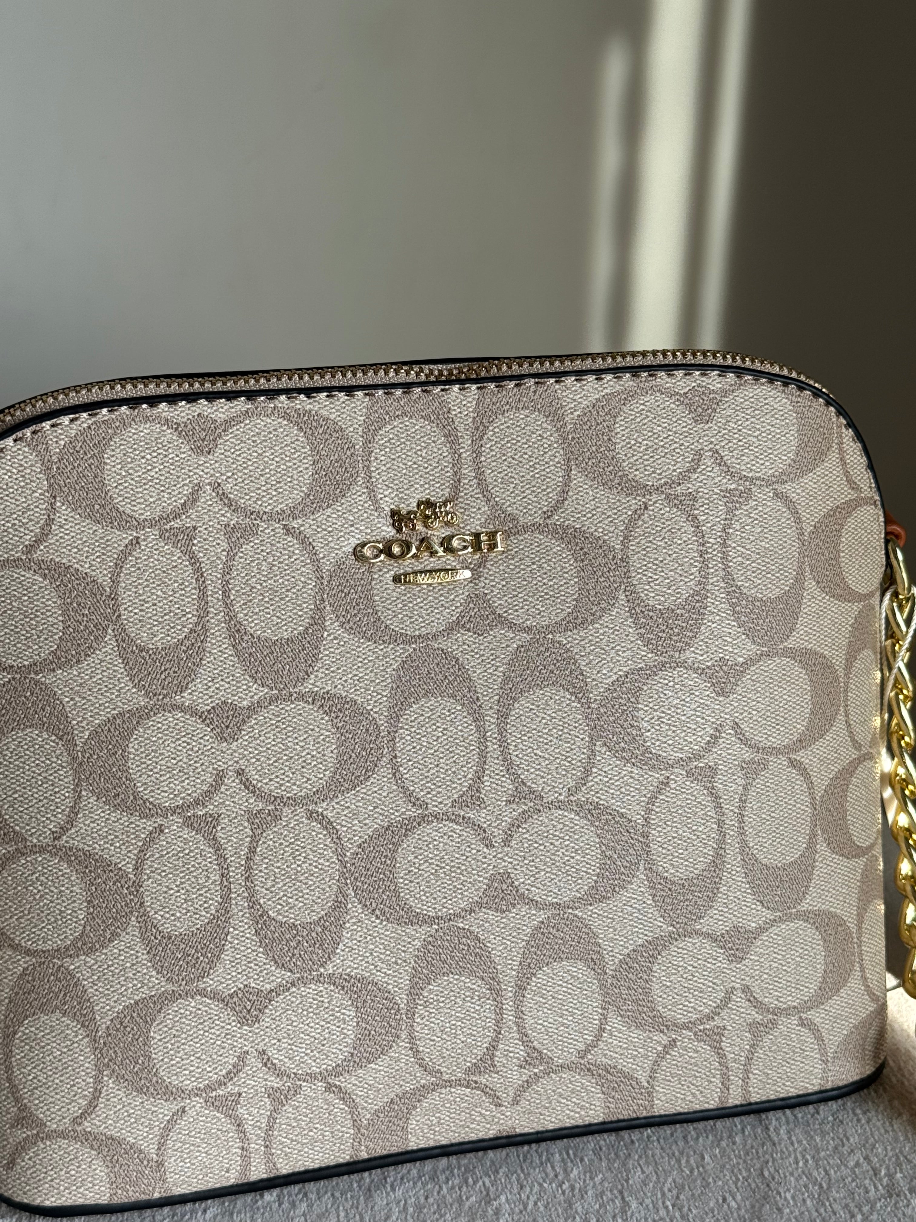 COACH Premium Crossbody Bag - Beige & Brown