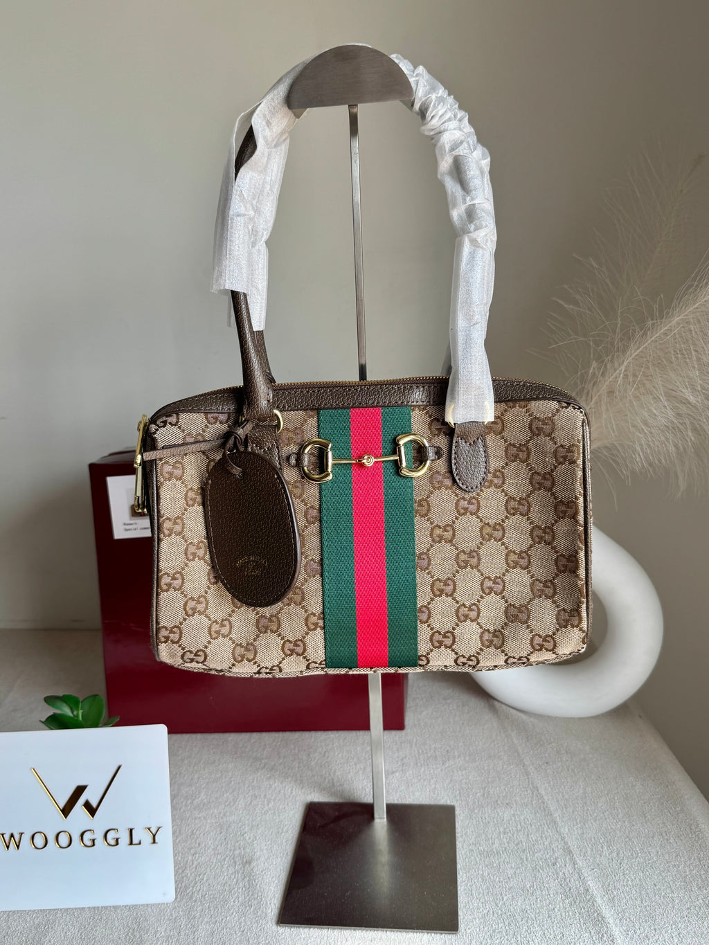 Gucci High Quality Hand Bag - Brown - BOX PACKING