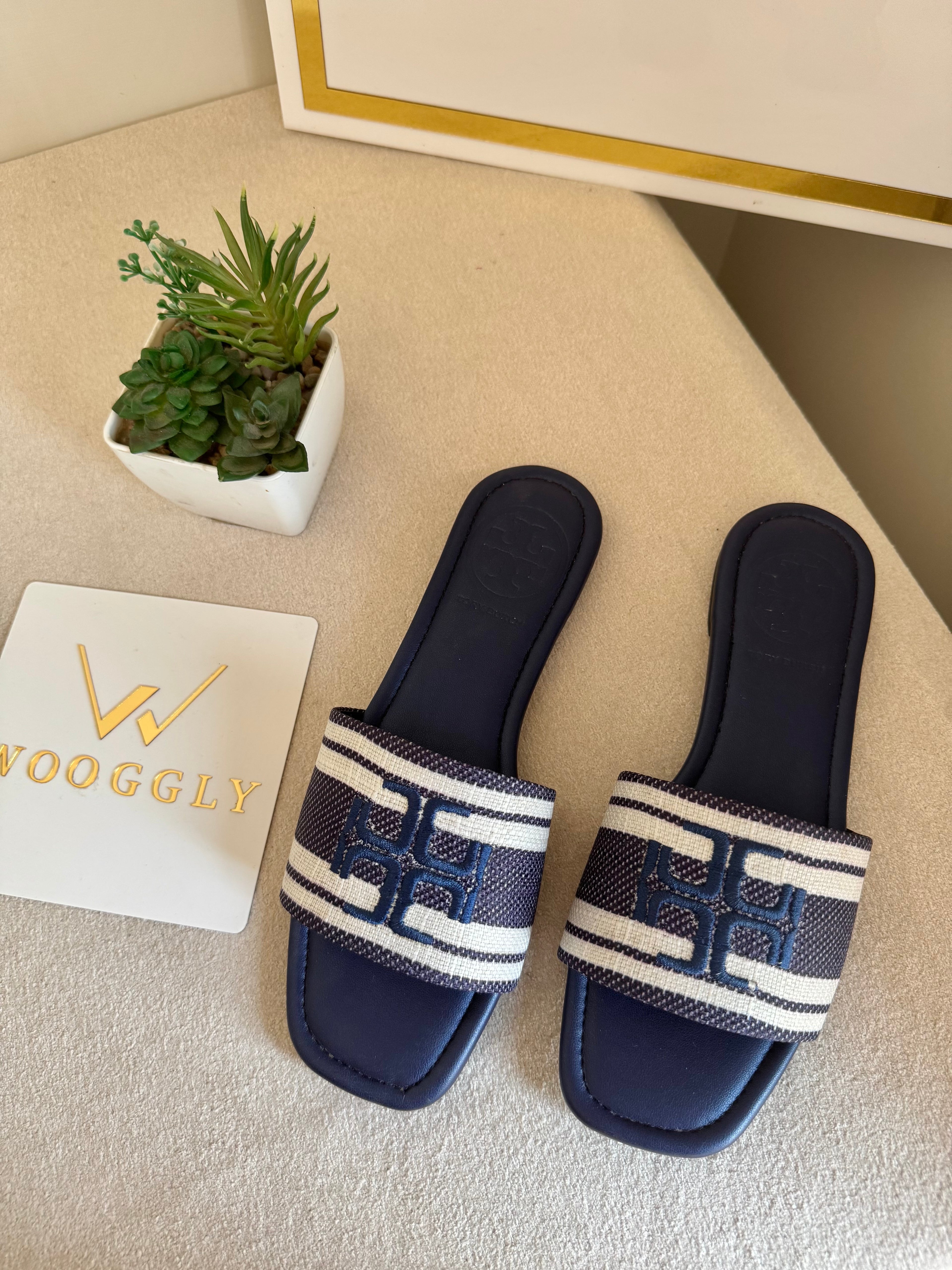 Tory Burch Nyra Slides - Blue