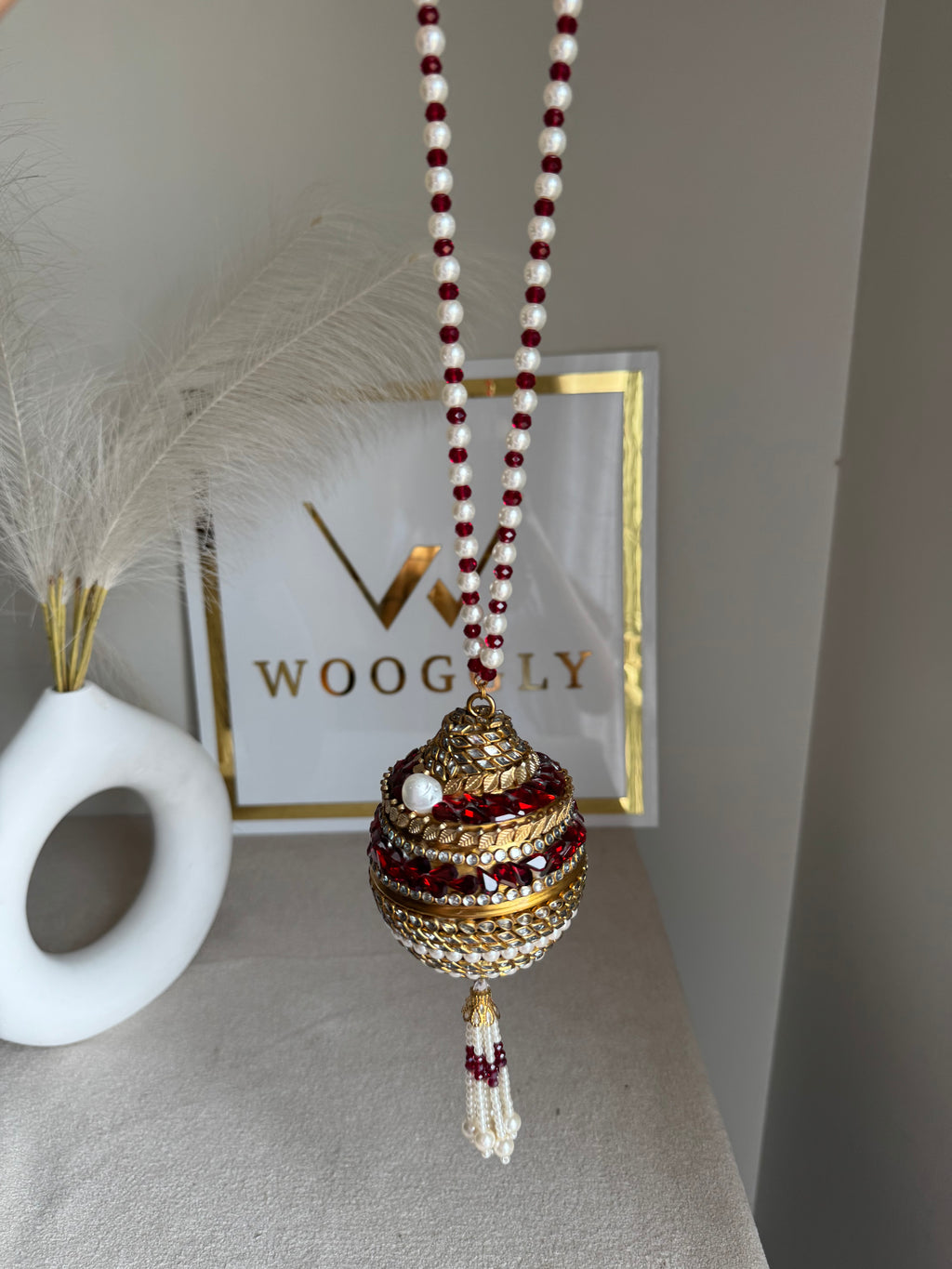Turkish Potli - Gold & Maroon
