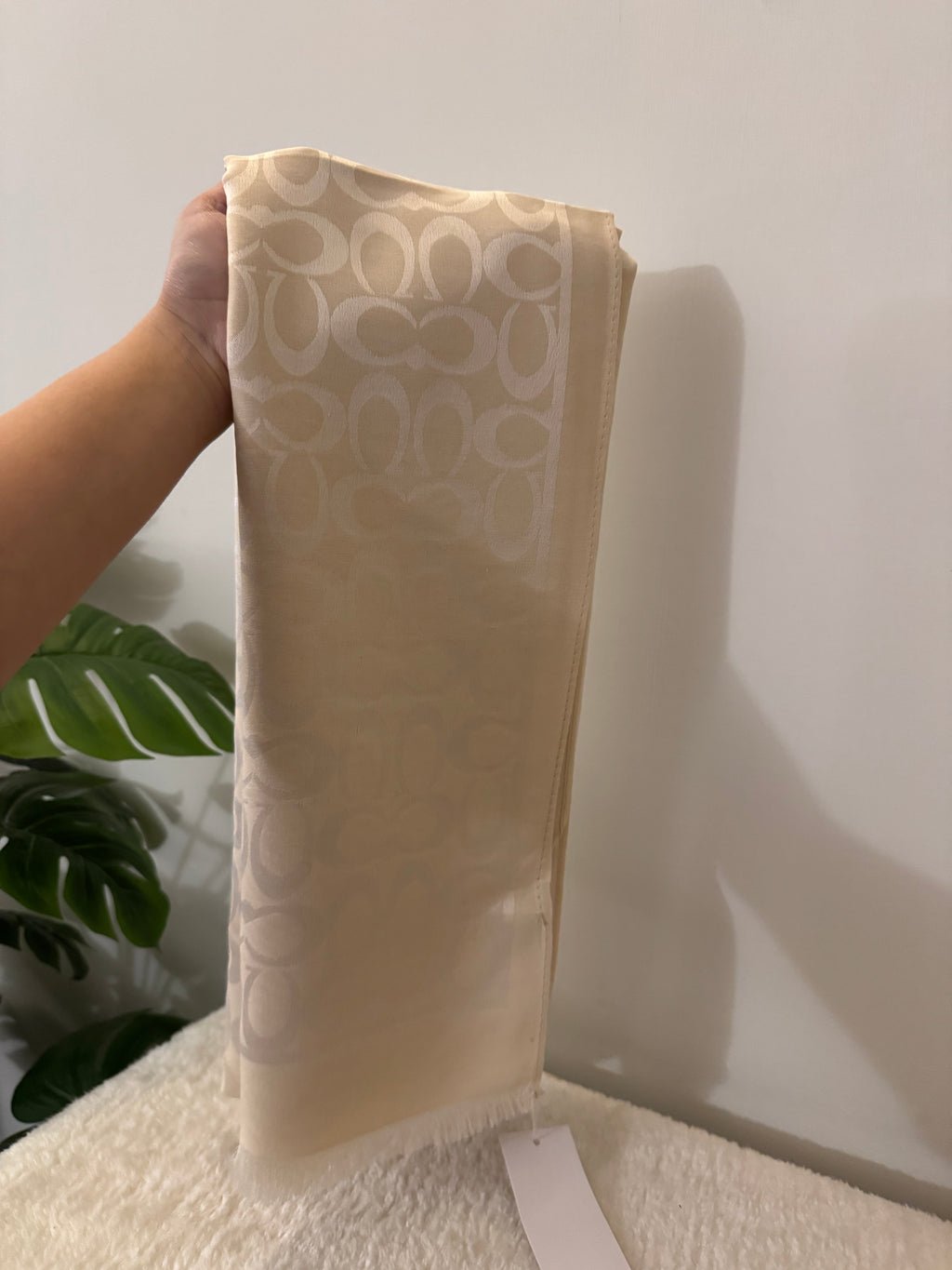 ALL SEASON Coach Branded Scarf - Cream