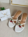 Cute Zara Cherry Heels White