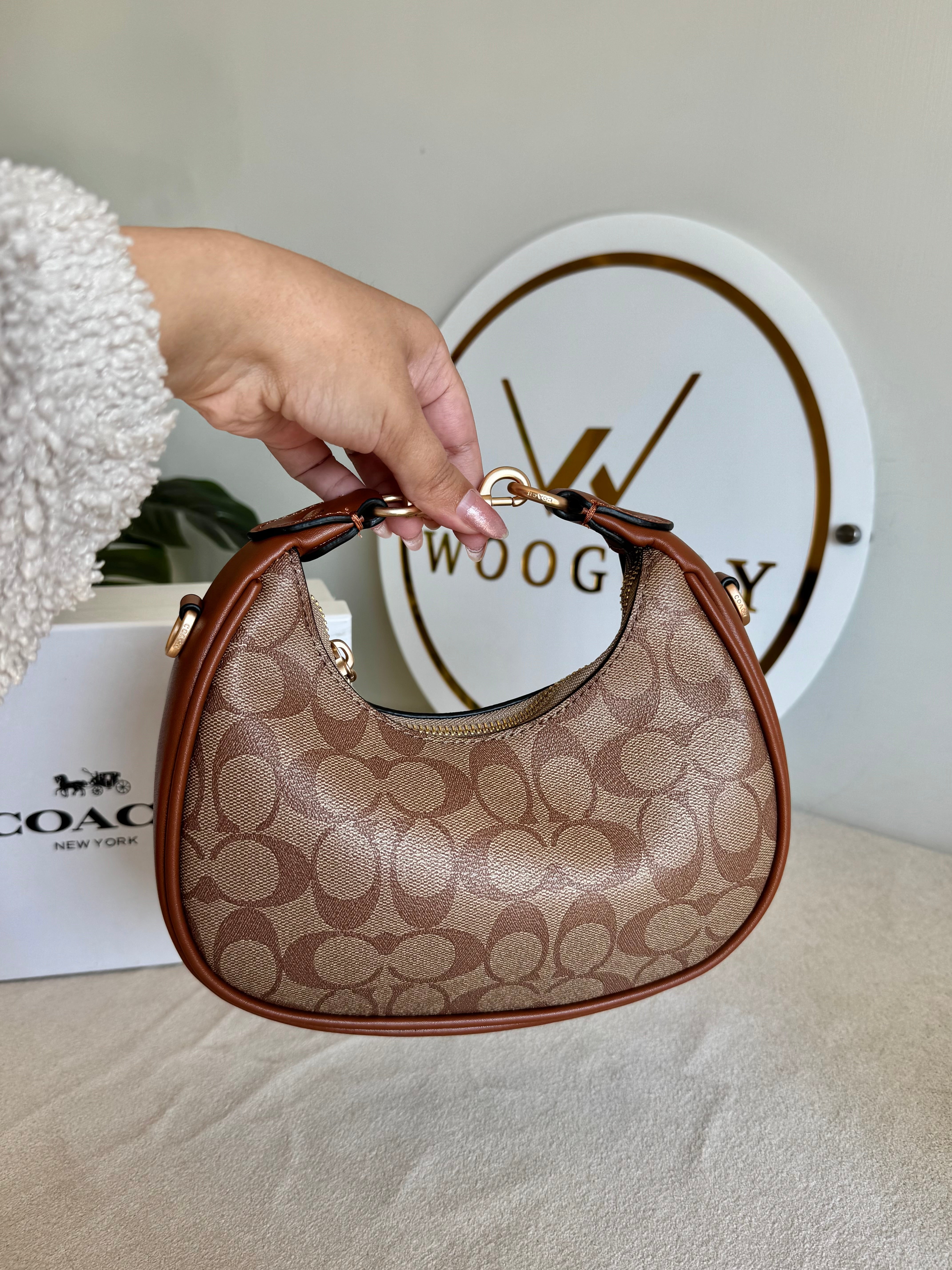 COACH Jonie Bag PREMIUM (Apricot Brown) - BOX PACKING