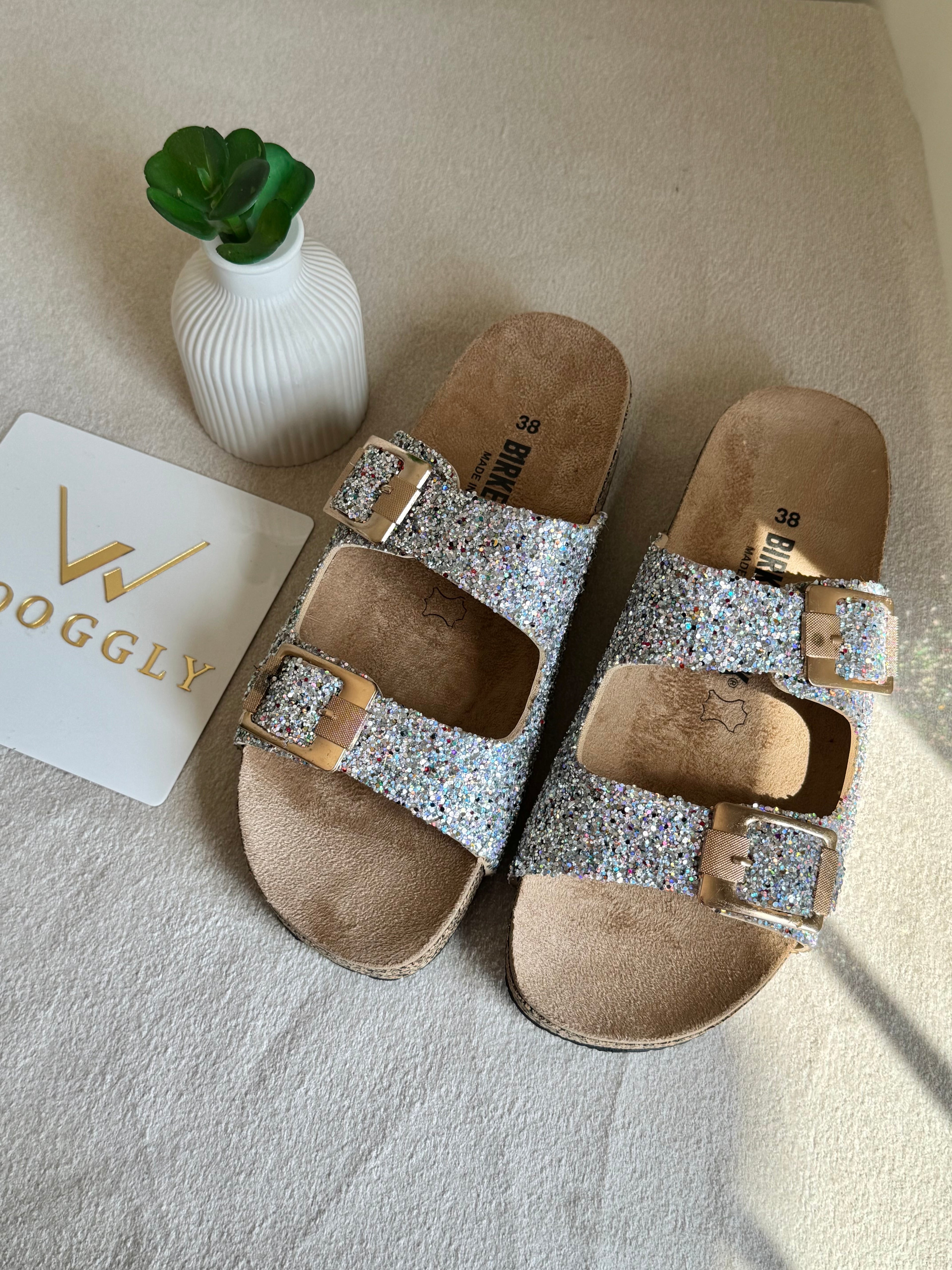 Viral Birkenstock Comfy Sandals - Glam Silver