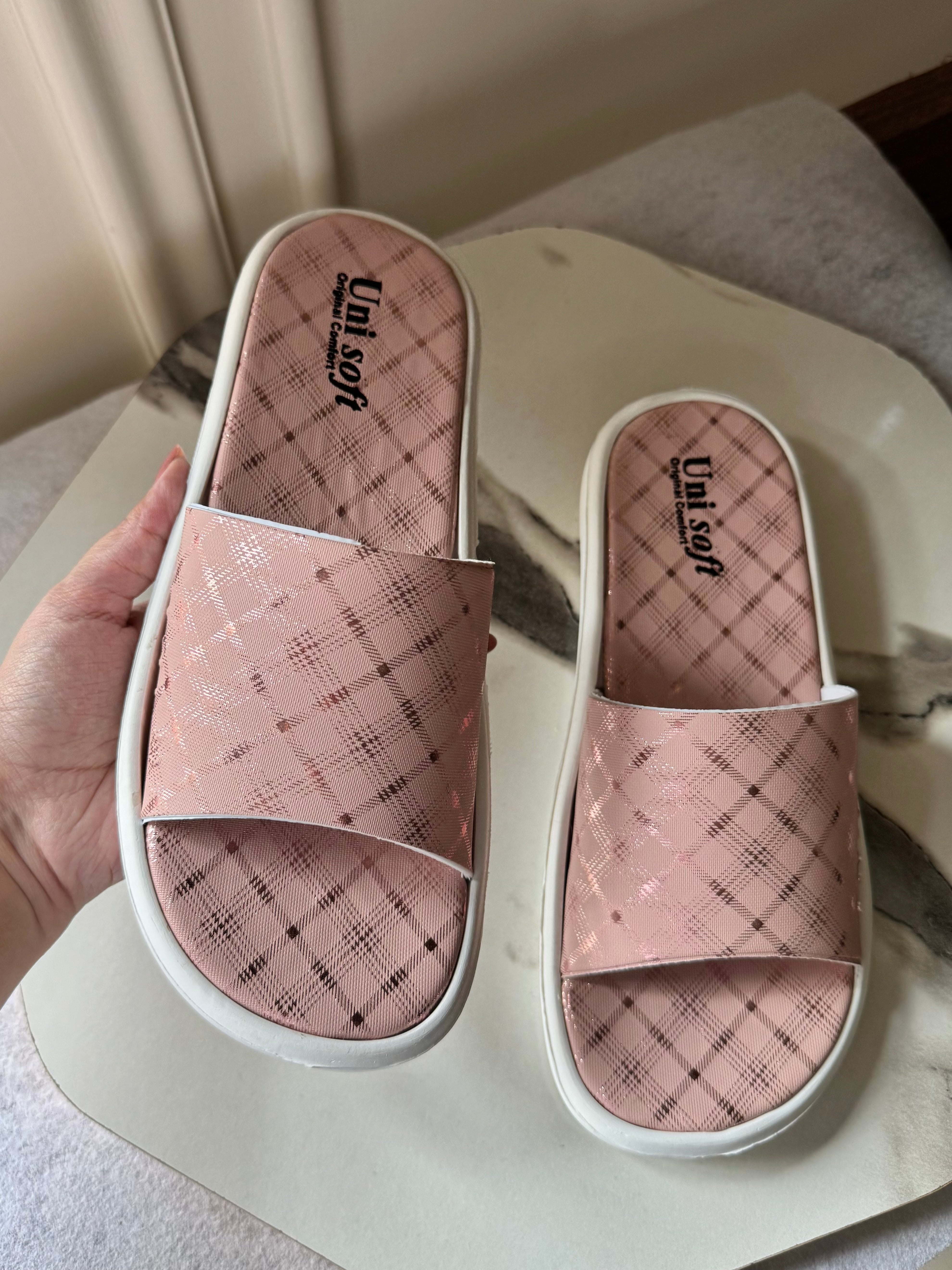 Soft Blush Pink Slides