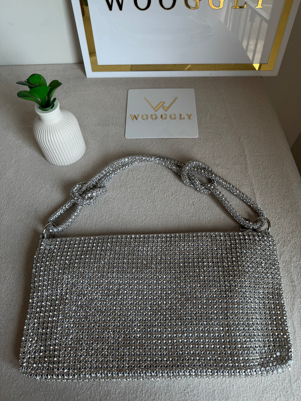 Dreamy Party Wear Rhinestone Bag - Silver