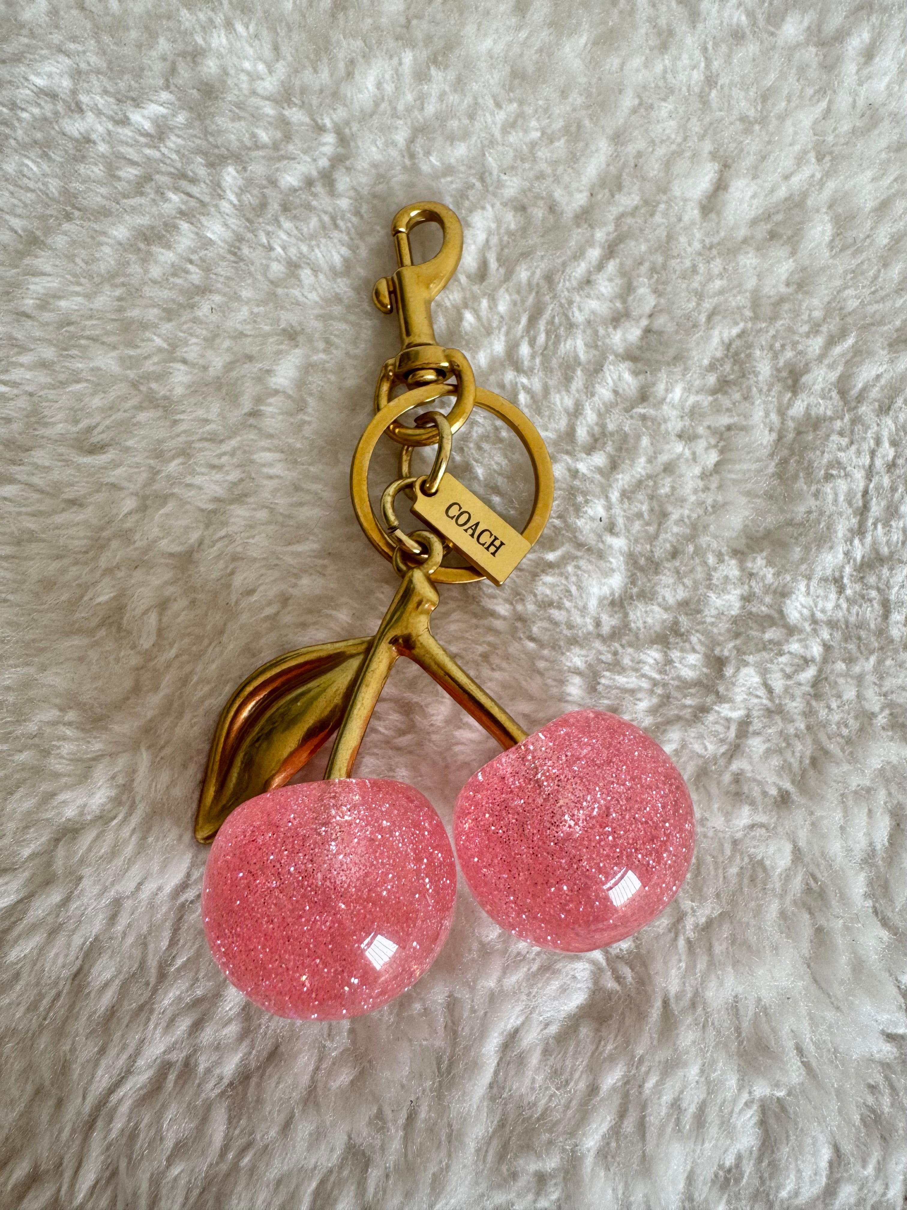 PREMIUM Coach Branded Cherry Bag Charm  (PINK)