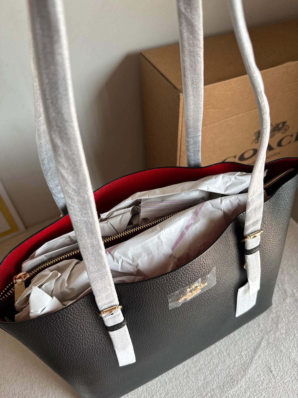 EXTREMELY PREMIUM COACH Mollie Tote Bag - Black (BOX PACKING)
