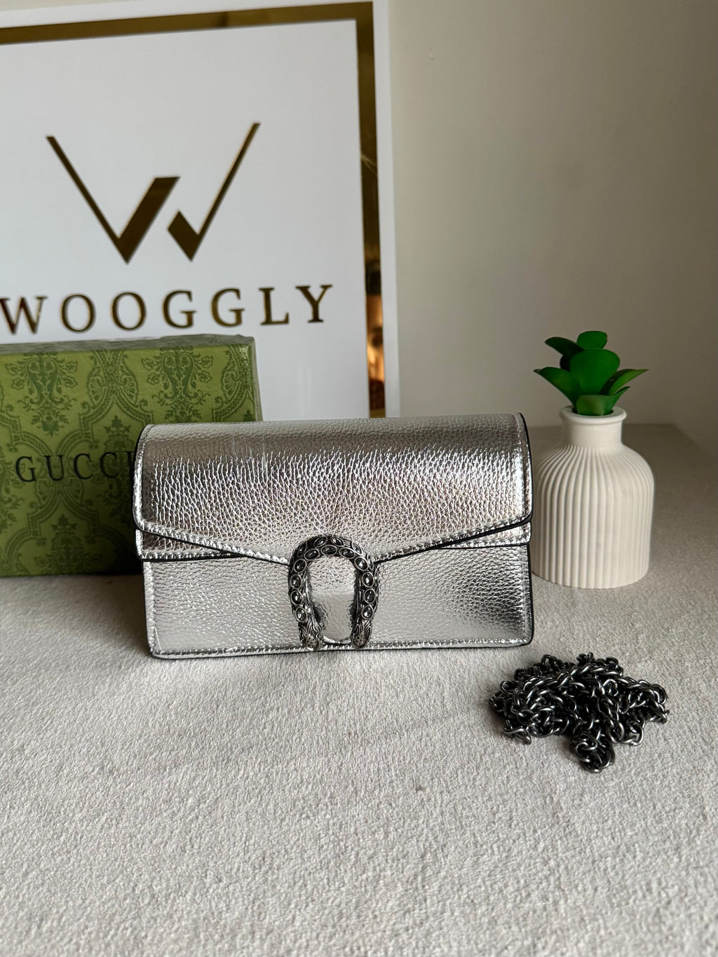 Viral Mini Gucci Bag Silver - Box Packing