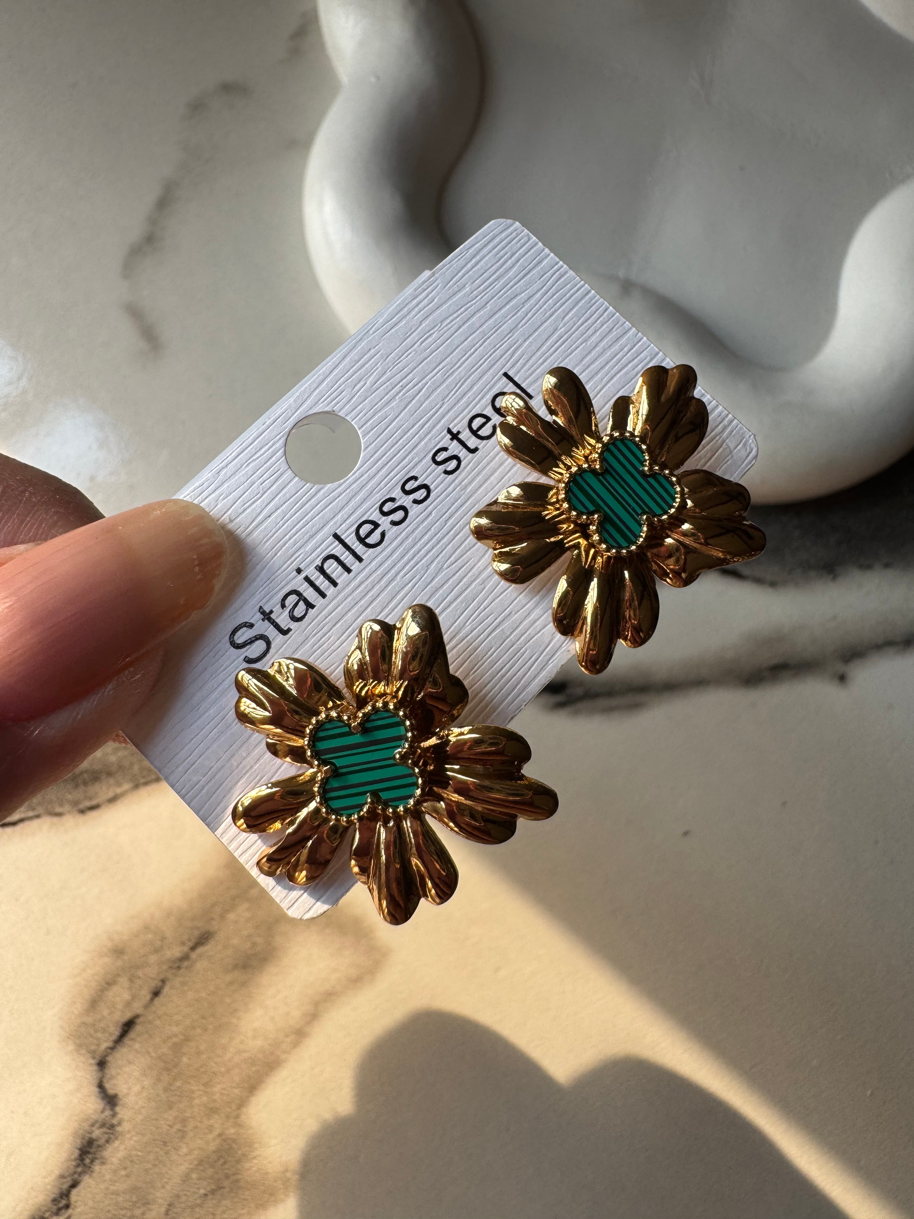 Van Cleef Inspired Turquoise - 18K Gold Plated