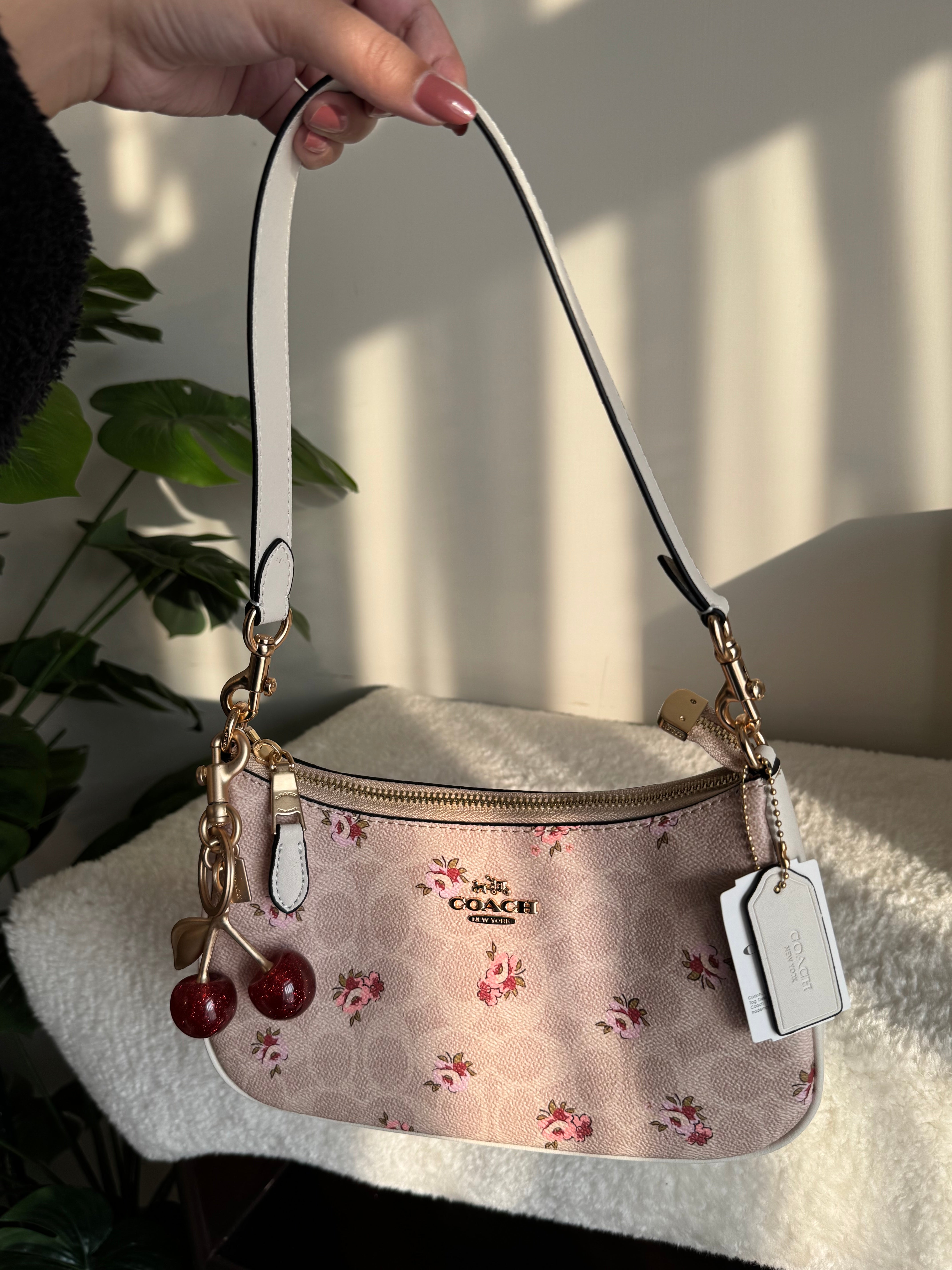 COACH TERI PREMIUM with Coach Cherry Charm (Floral) - BOX PACKING