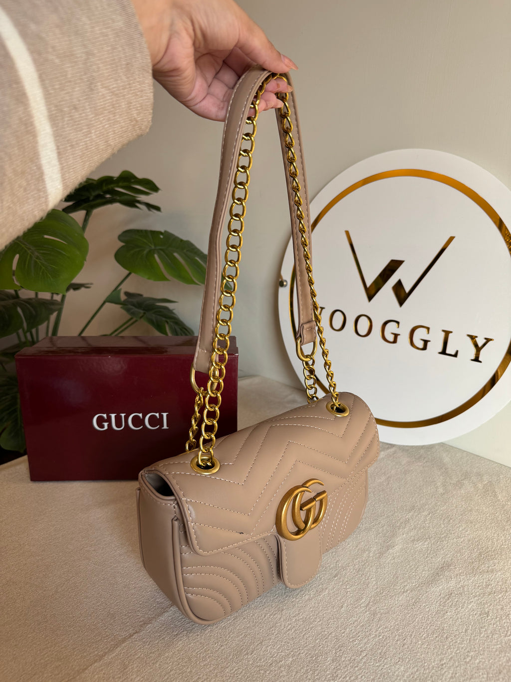 Gucci Signature Bag MEDIUM - Beige with Box Packing
