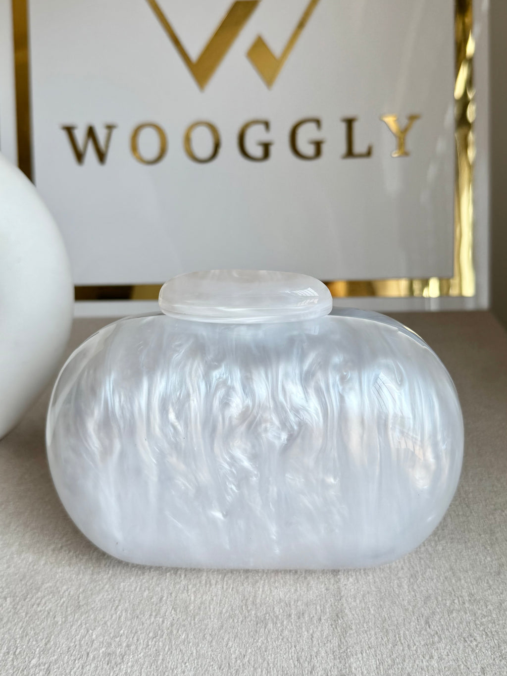 Marble Acrylic Clutch - Cute Pearl