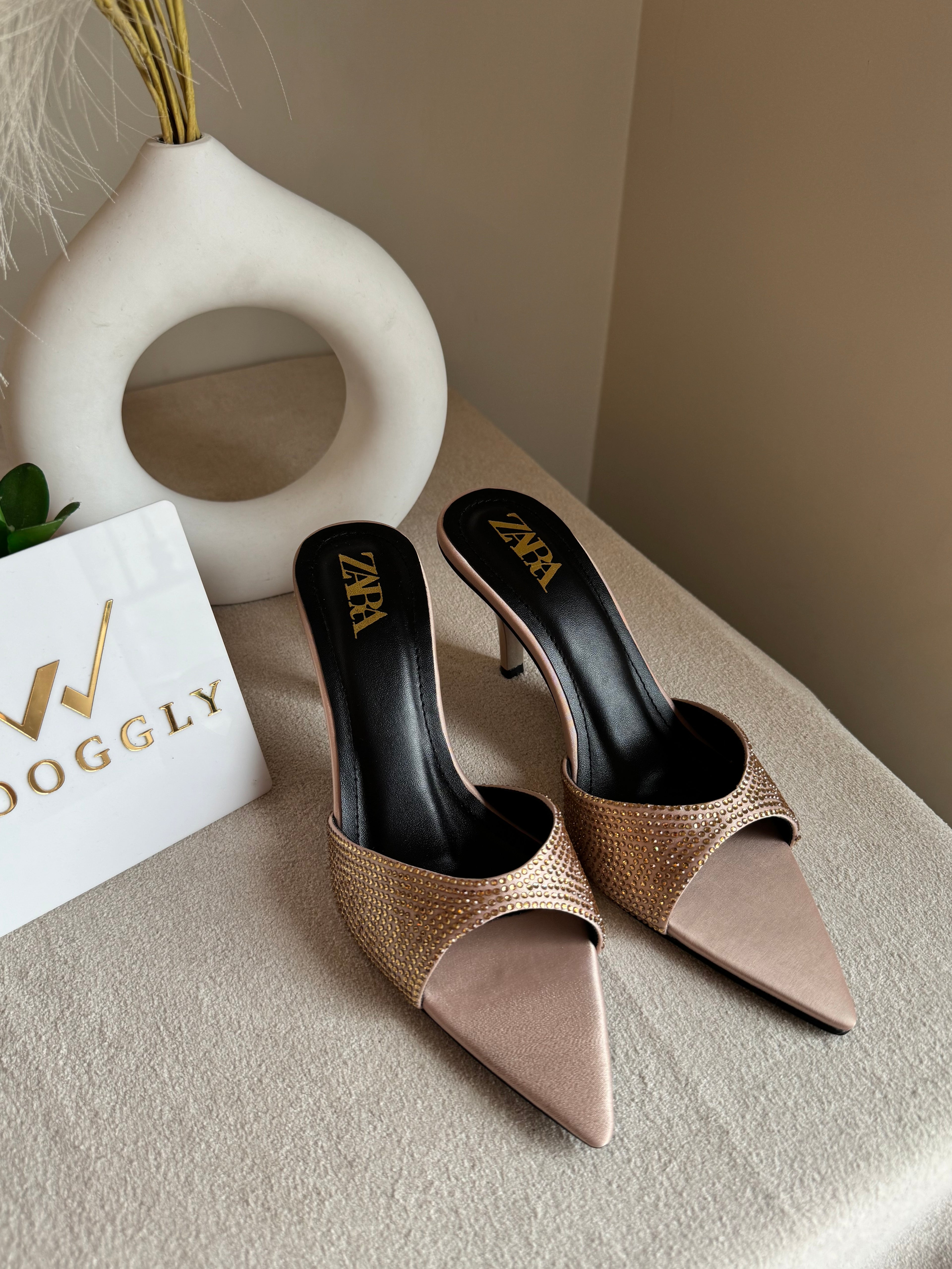 Bling Zara Heels - Beige