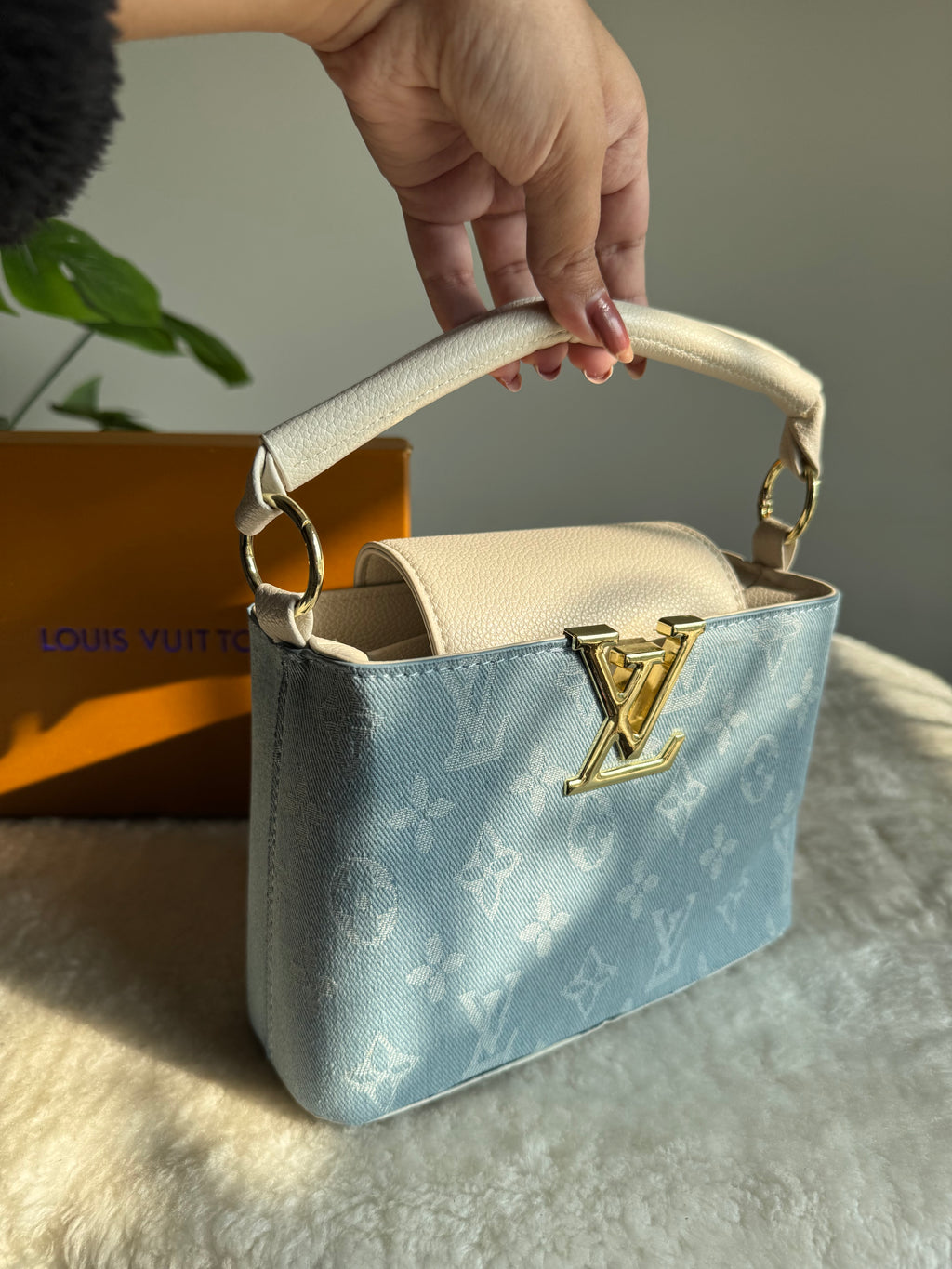 LV BAG PREMIUM QUALITY (Baby Blue) - BOX PACKING