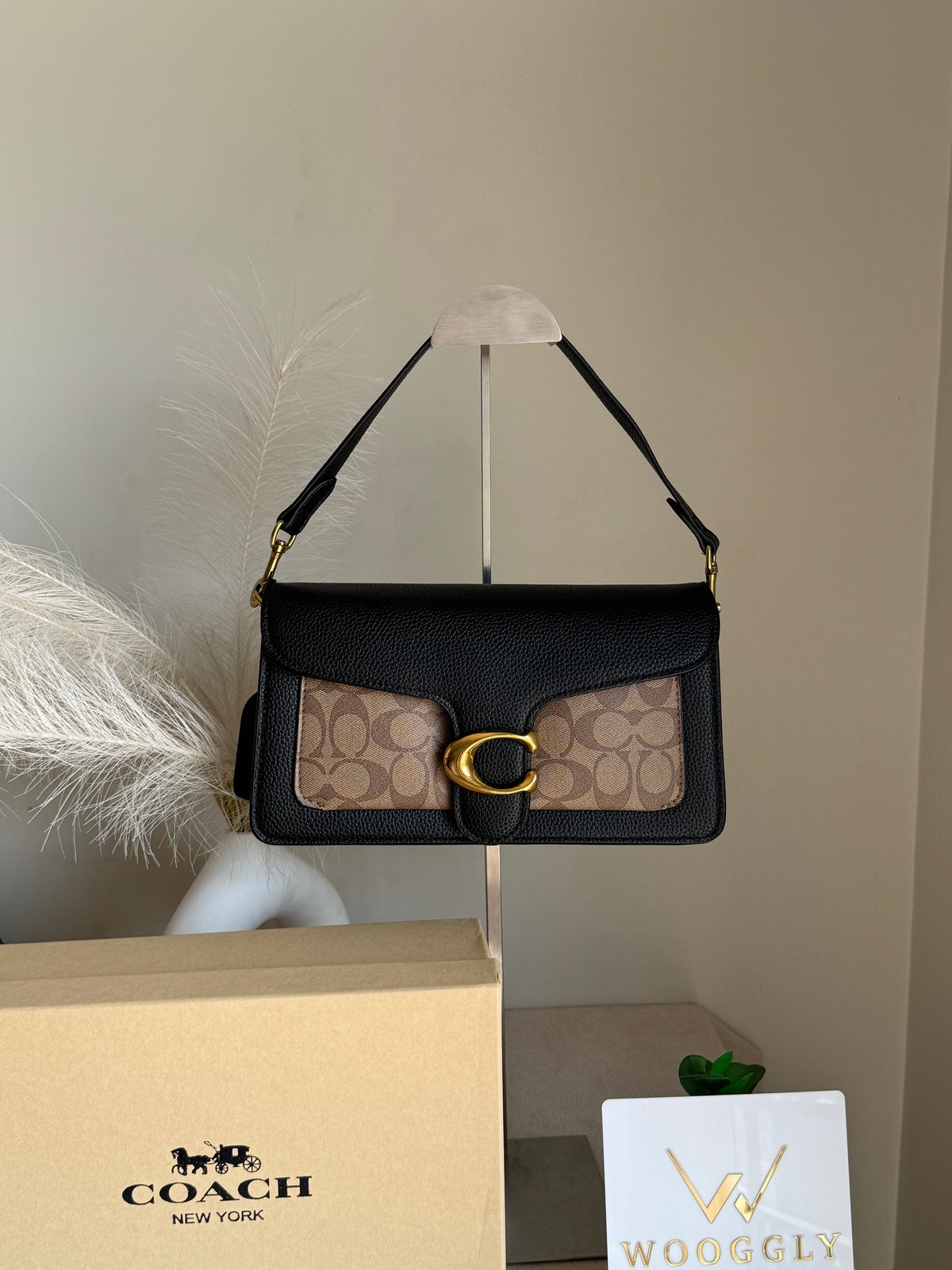 COACH TABBY 26 Apricot Black Decent Quality-BOX PACKING