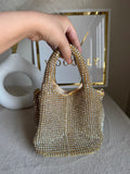 Party Wear Rhinestone Bucket Bag - Butter Yellow