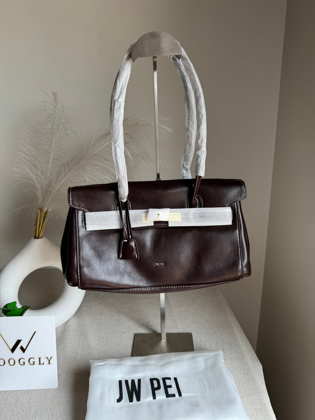 JW PEI High Quality Yara Shoulder Bag - Dark Brown