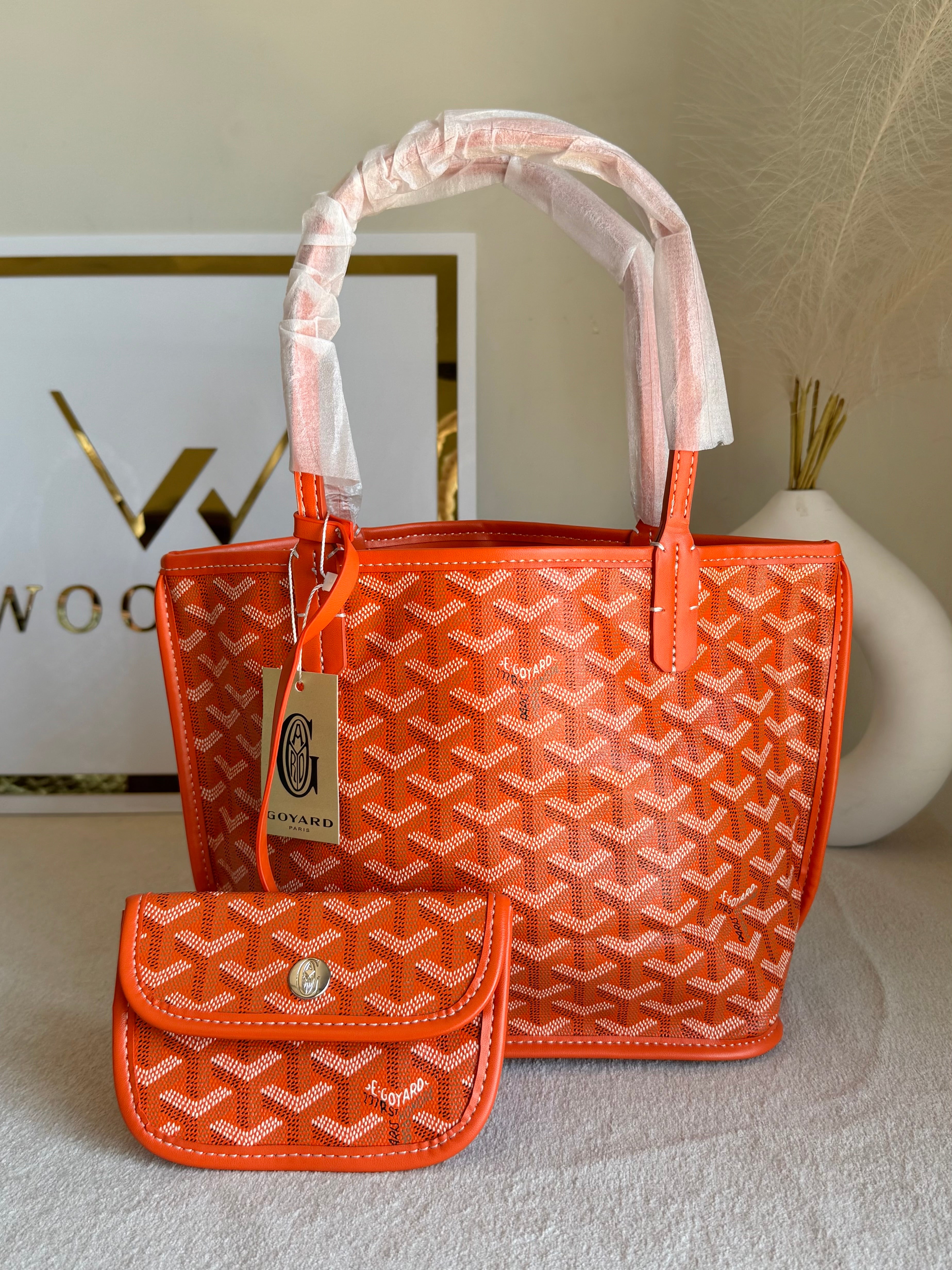 Go Yard Tote Bag - Small Orange with Magnetic Box