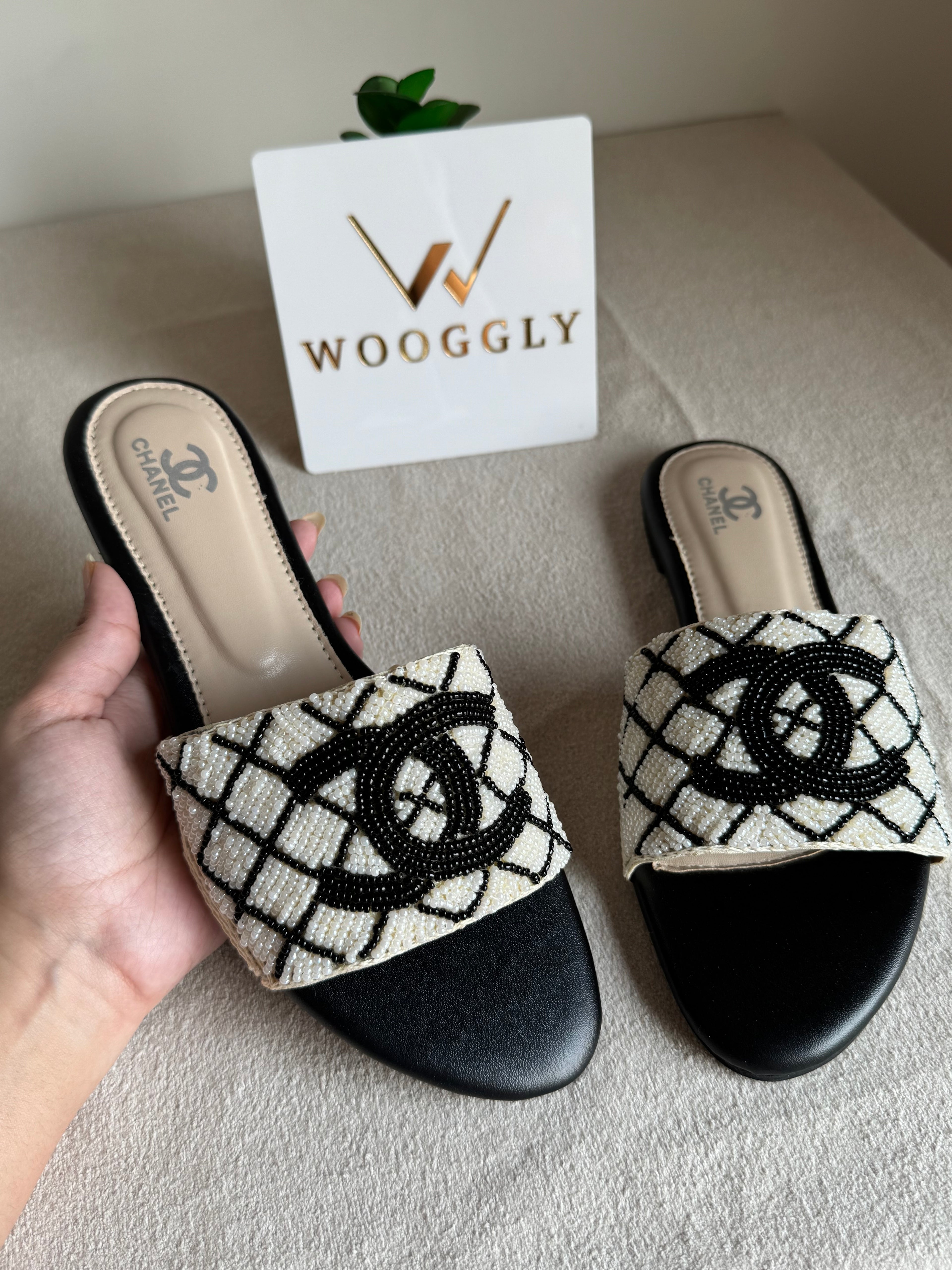 Chanel Slides - Black & White