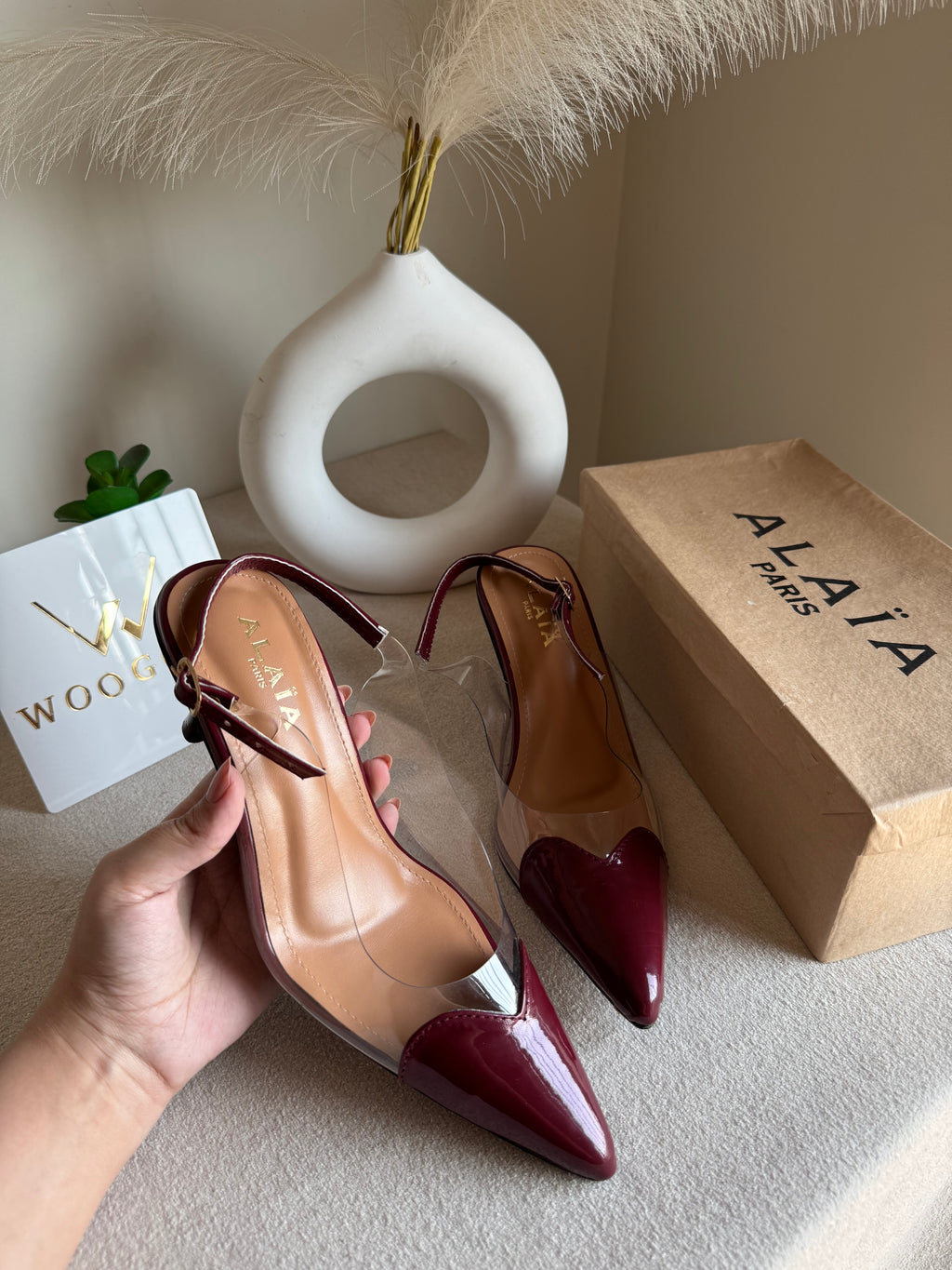 Alaia Paris Heels - Burgandy