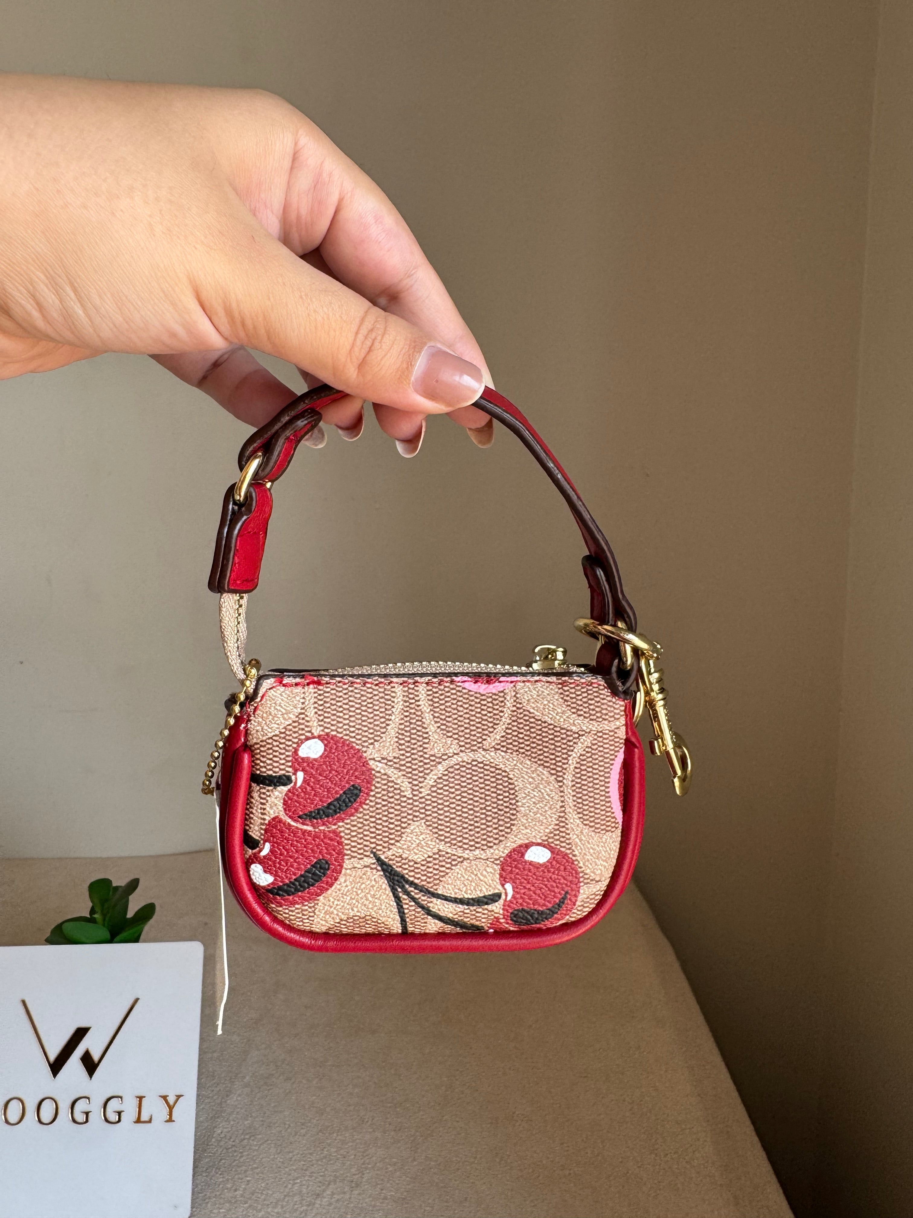 Premium Coach Baby Teri Bag Charm - Maroon