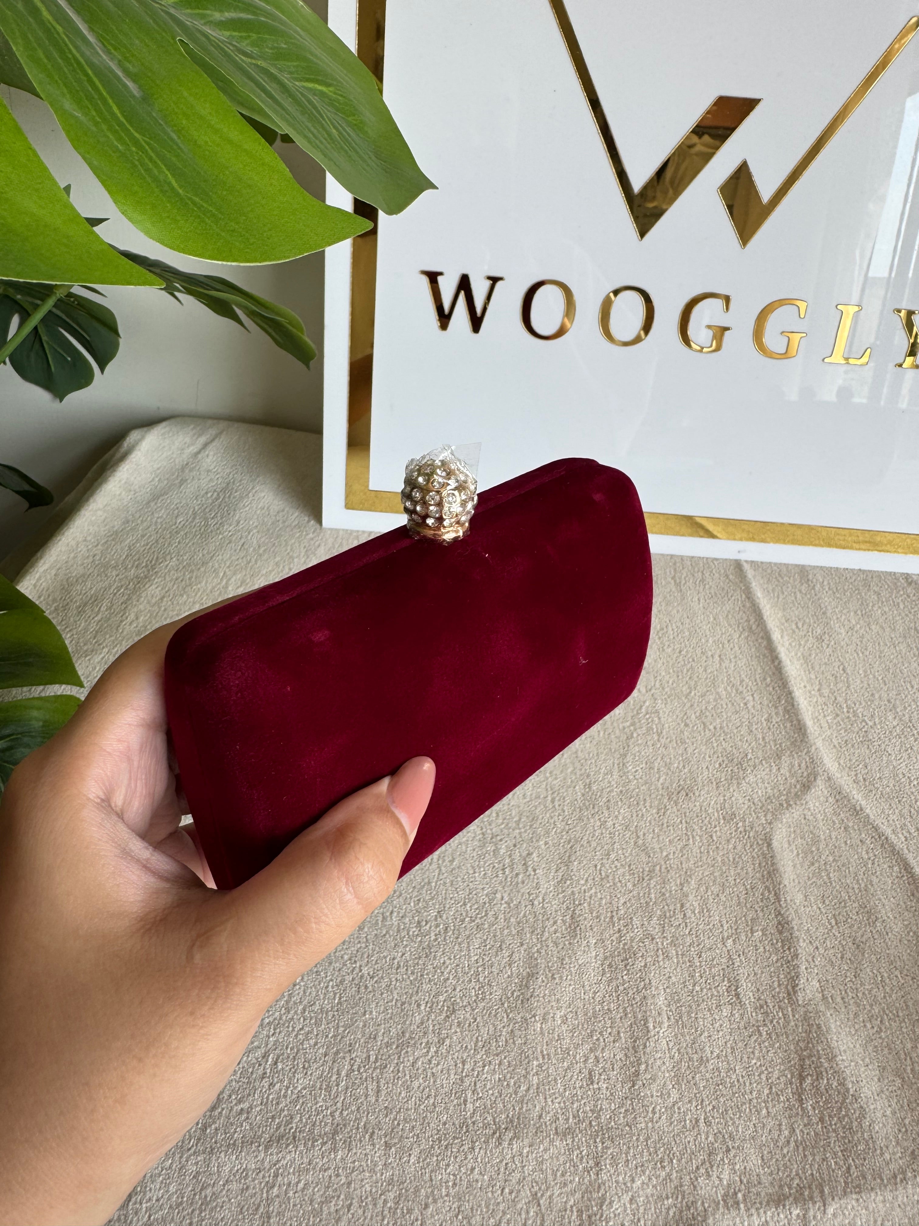 Mini Glow Up Clutch - Maroon