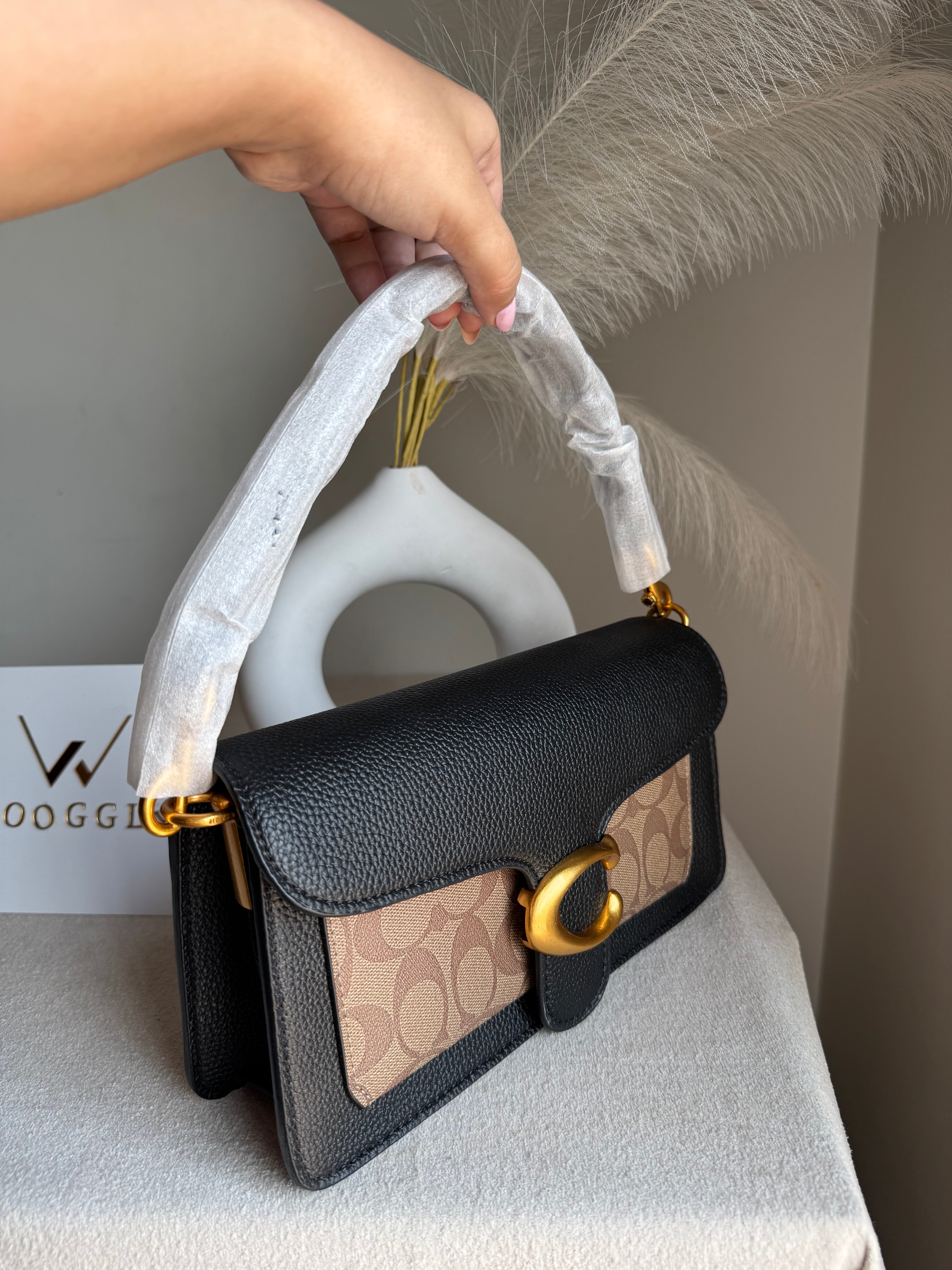 COACH TABBY Black & Khaaki Good Quality -  BOX PACKING
