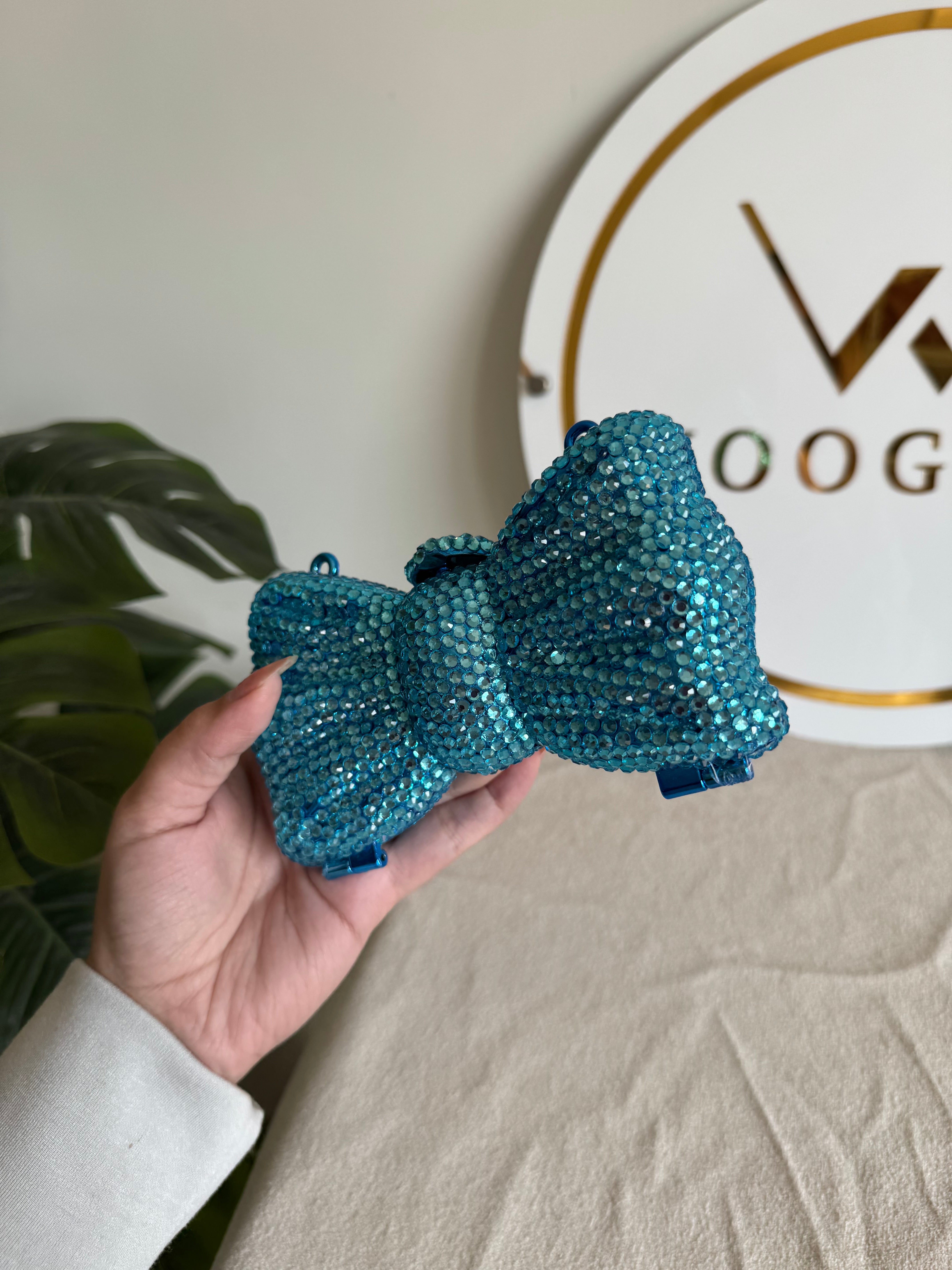 Swarovski Bow Clutch - Blue