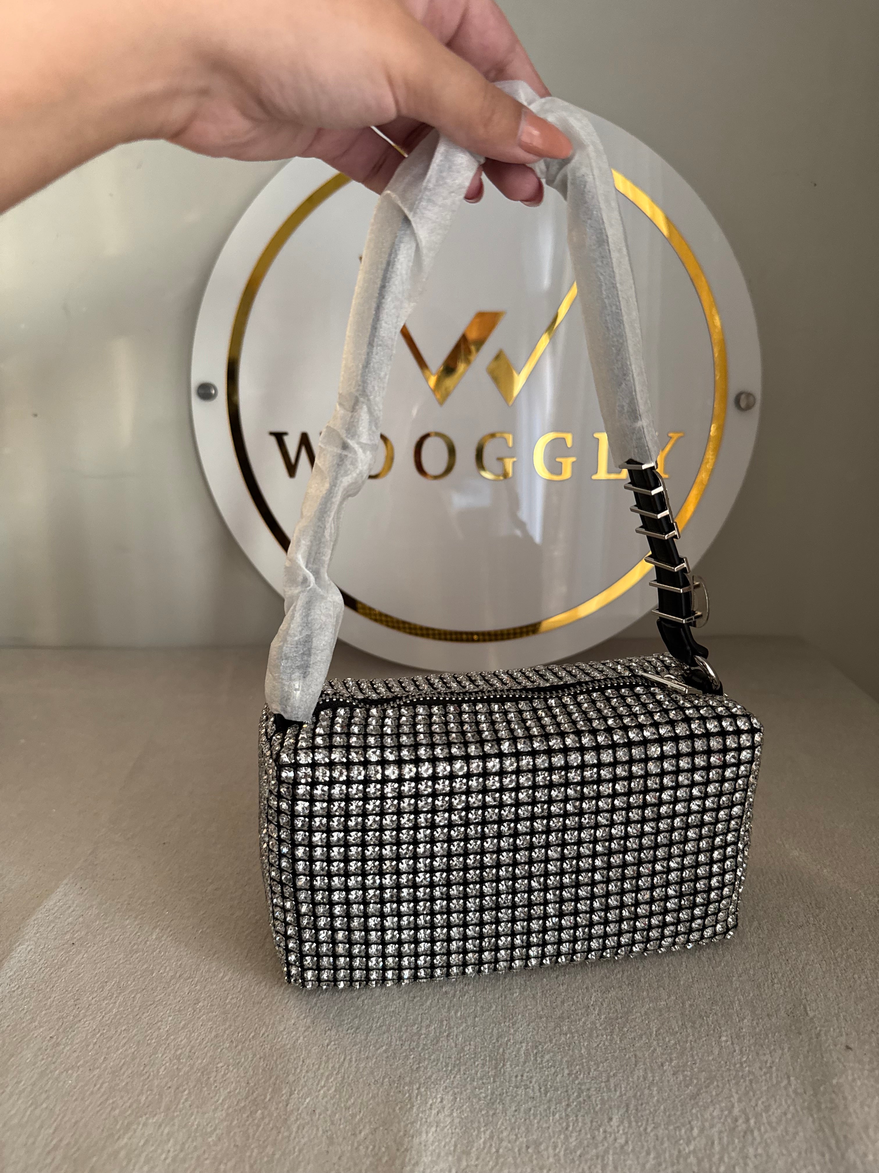 Alexander Wang Rhinestone Evening Clutch (Silver & Black)