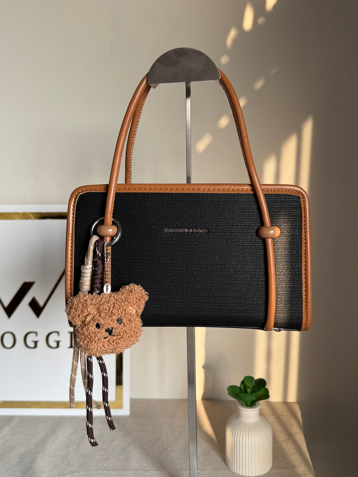 Coco Black Teddy Bag with Teddy Bag Charm