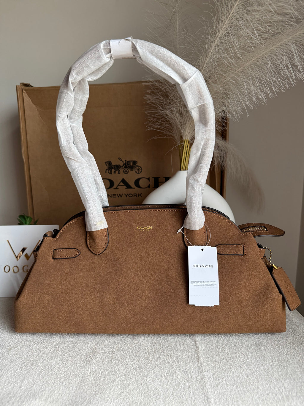 COACH Empire Bag EXTREMELY PREMIUM (Suede Brown) - BOX PACKING