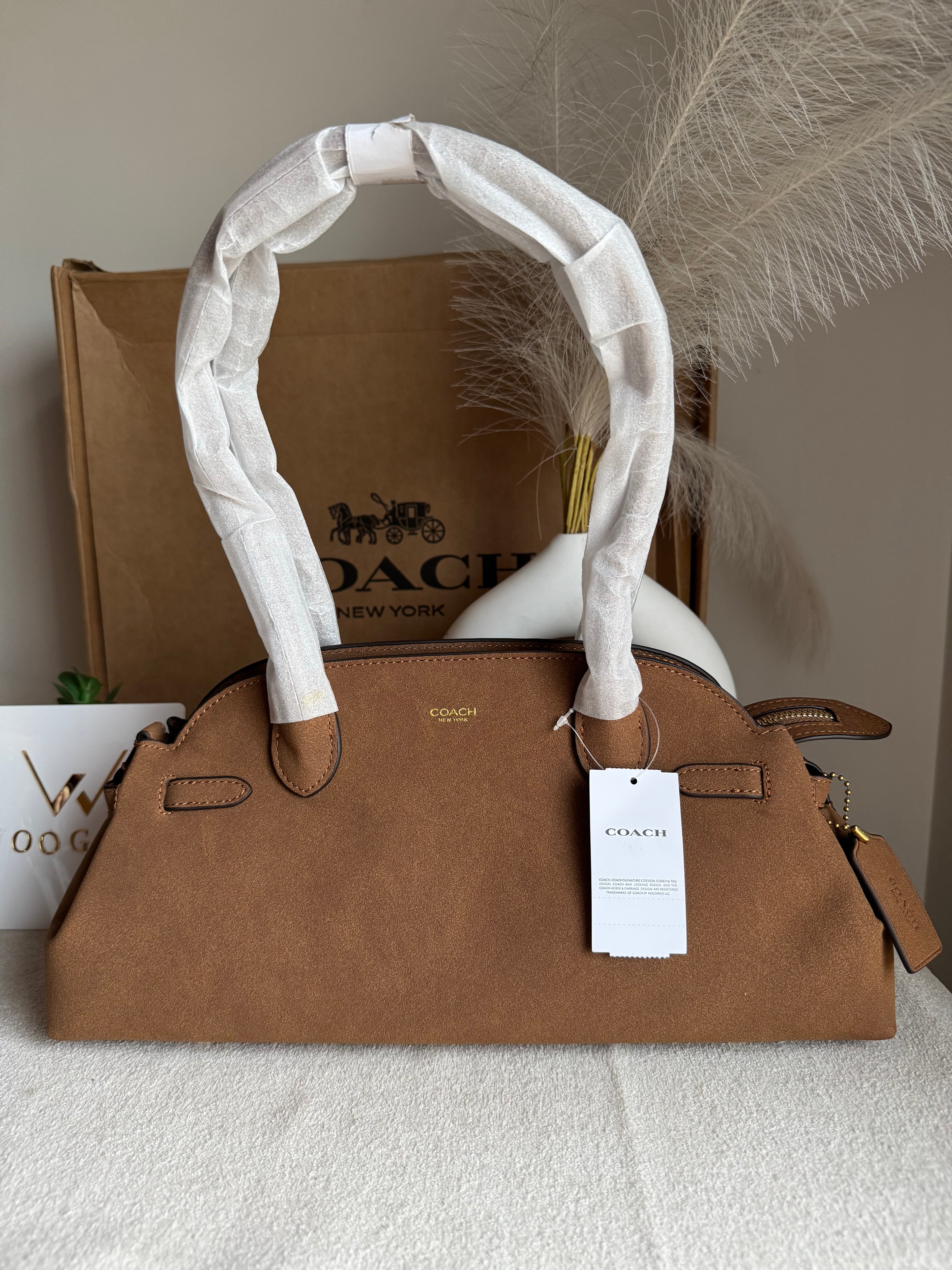 COACH Empire Bag EXTREMELY PREMIUM (Suede Brown) - BOX PACKING
