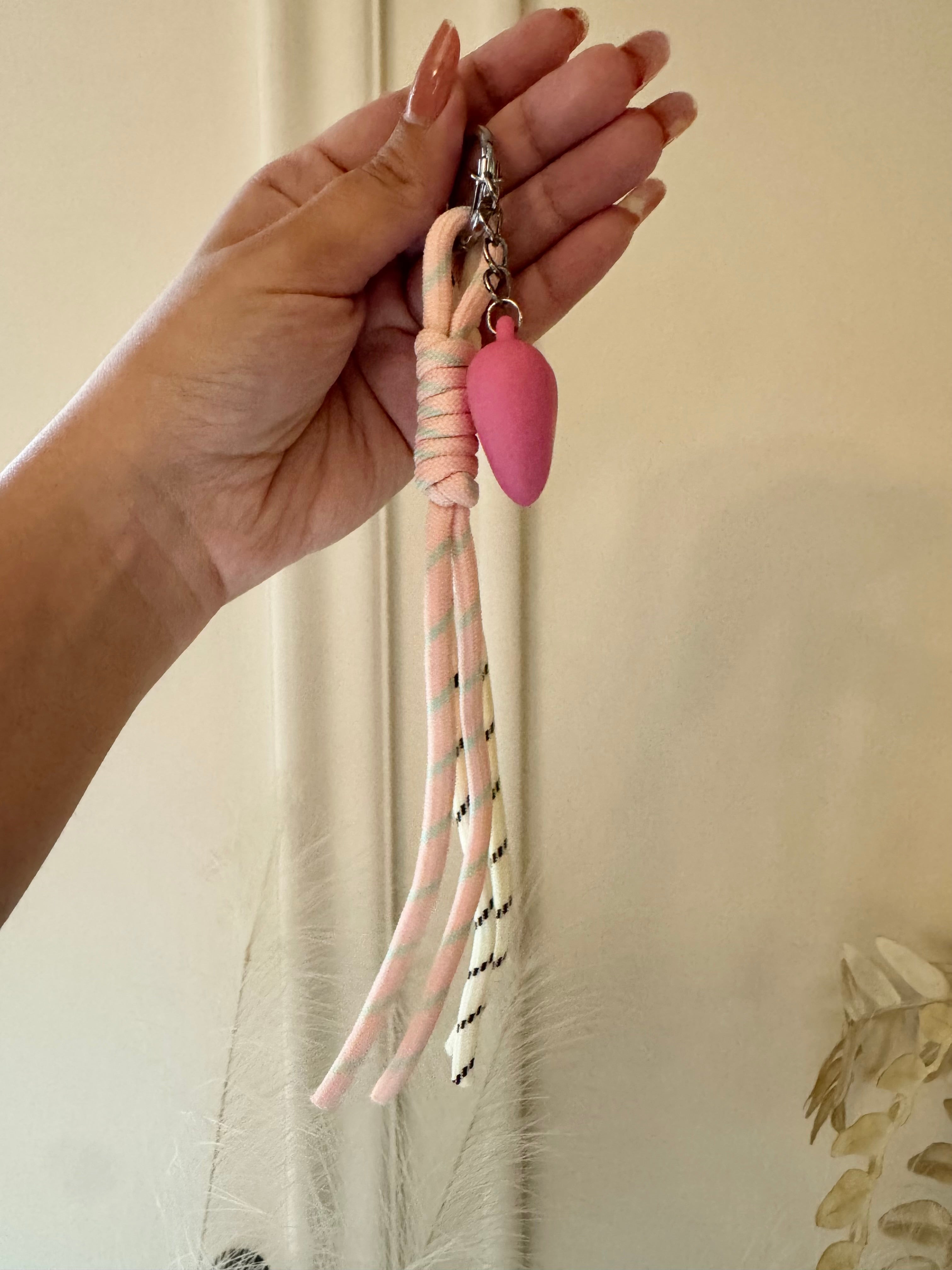 Pink Heart Bag Charm