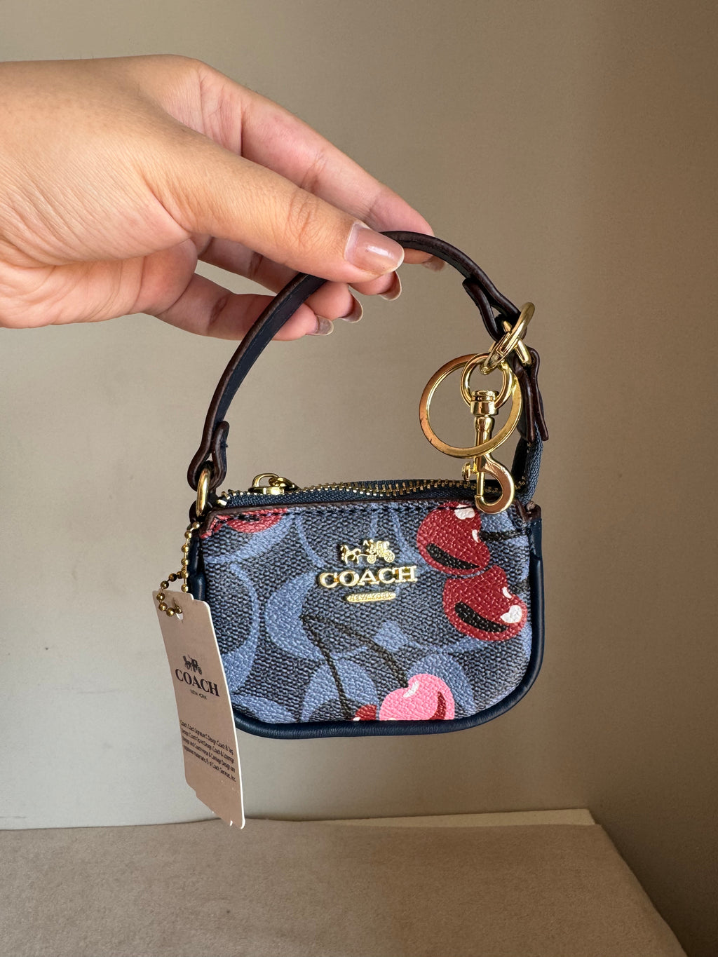Premium Coach Baby Teri Bag Charm - Blue