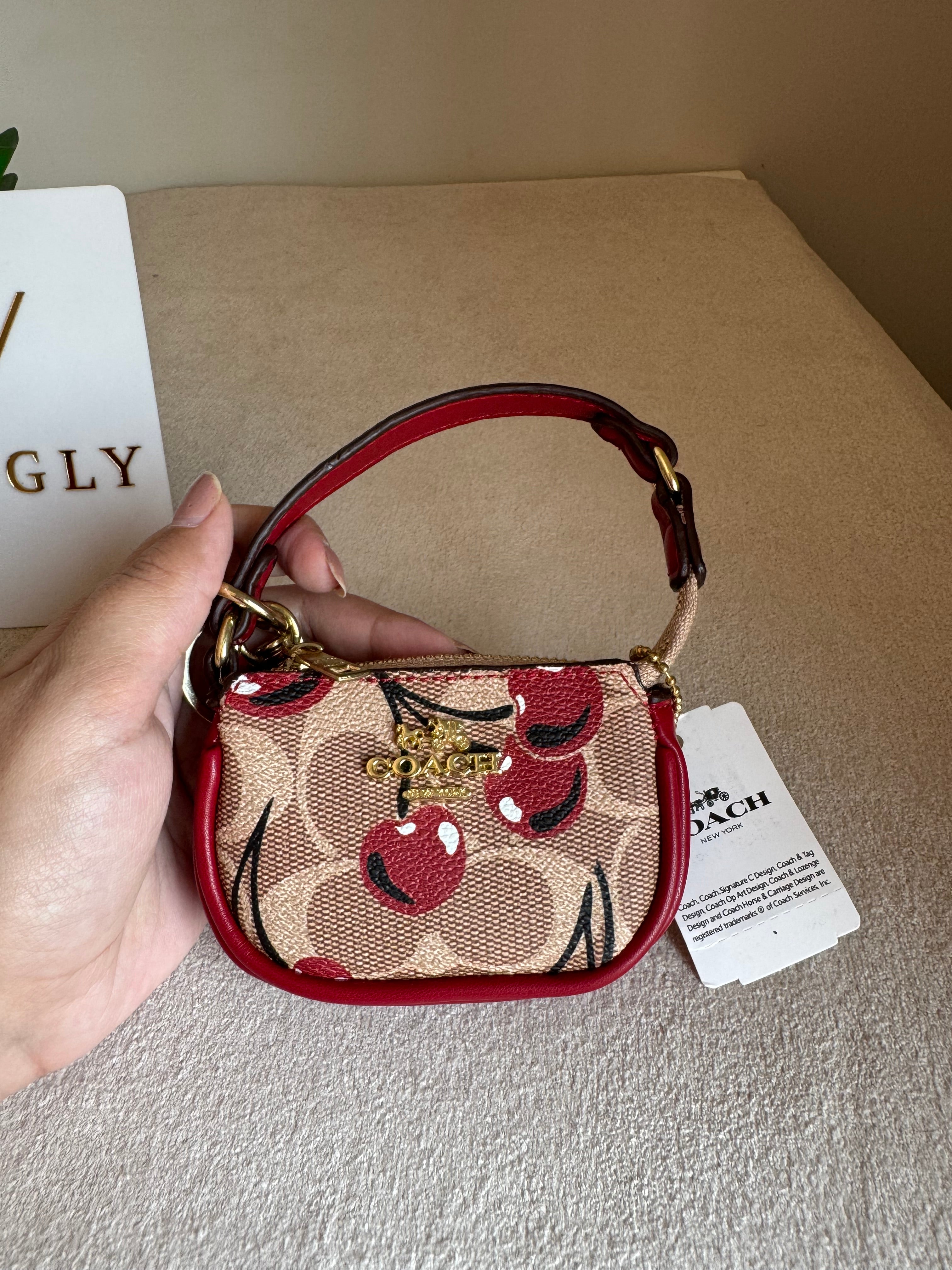 Premium Coach Baby Teri Bag Charm - Maroon