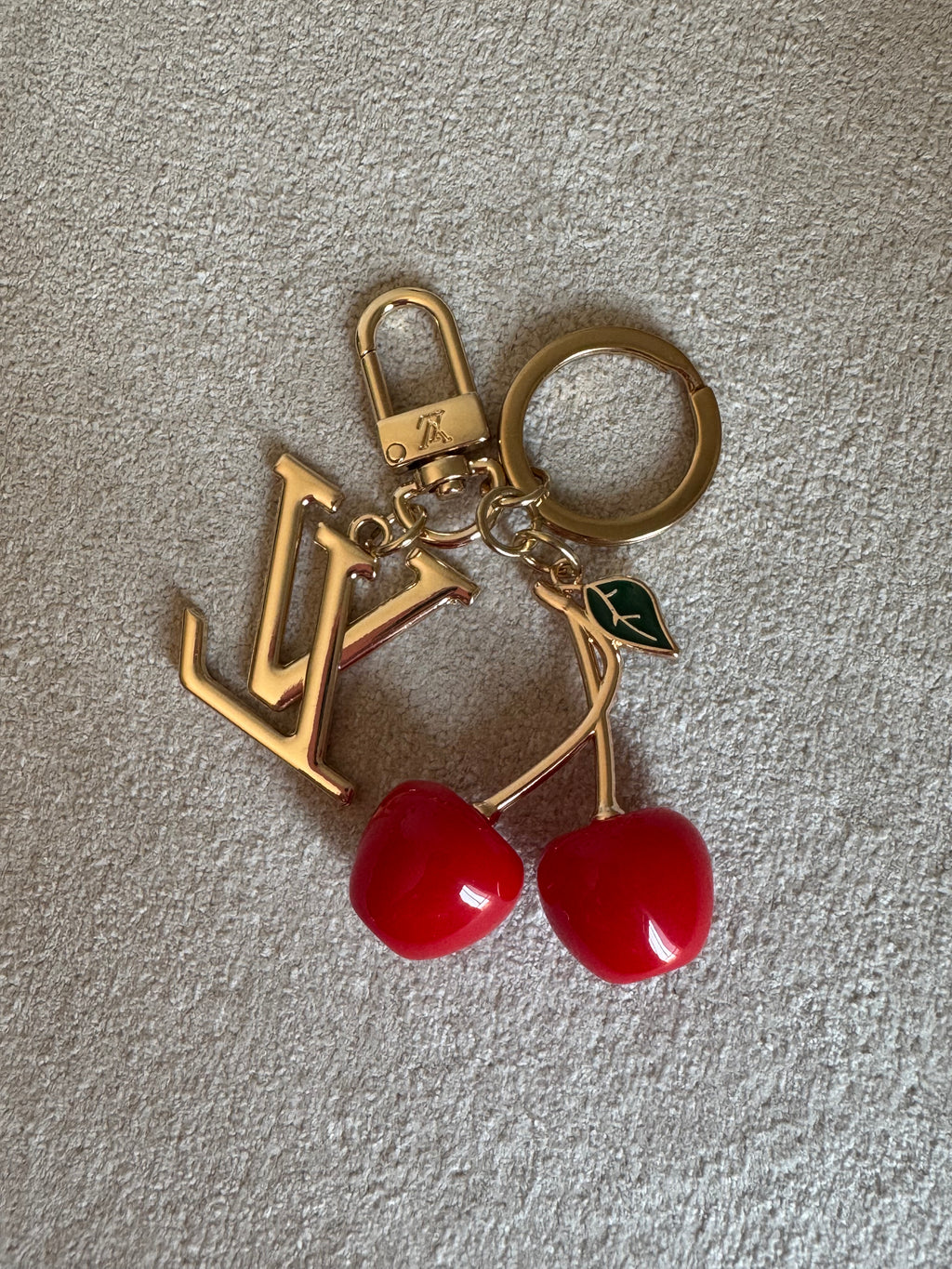 Premium LV Cherries Bag Charm