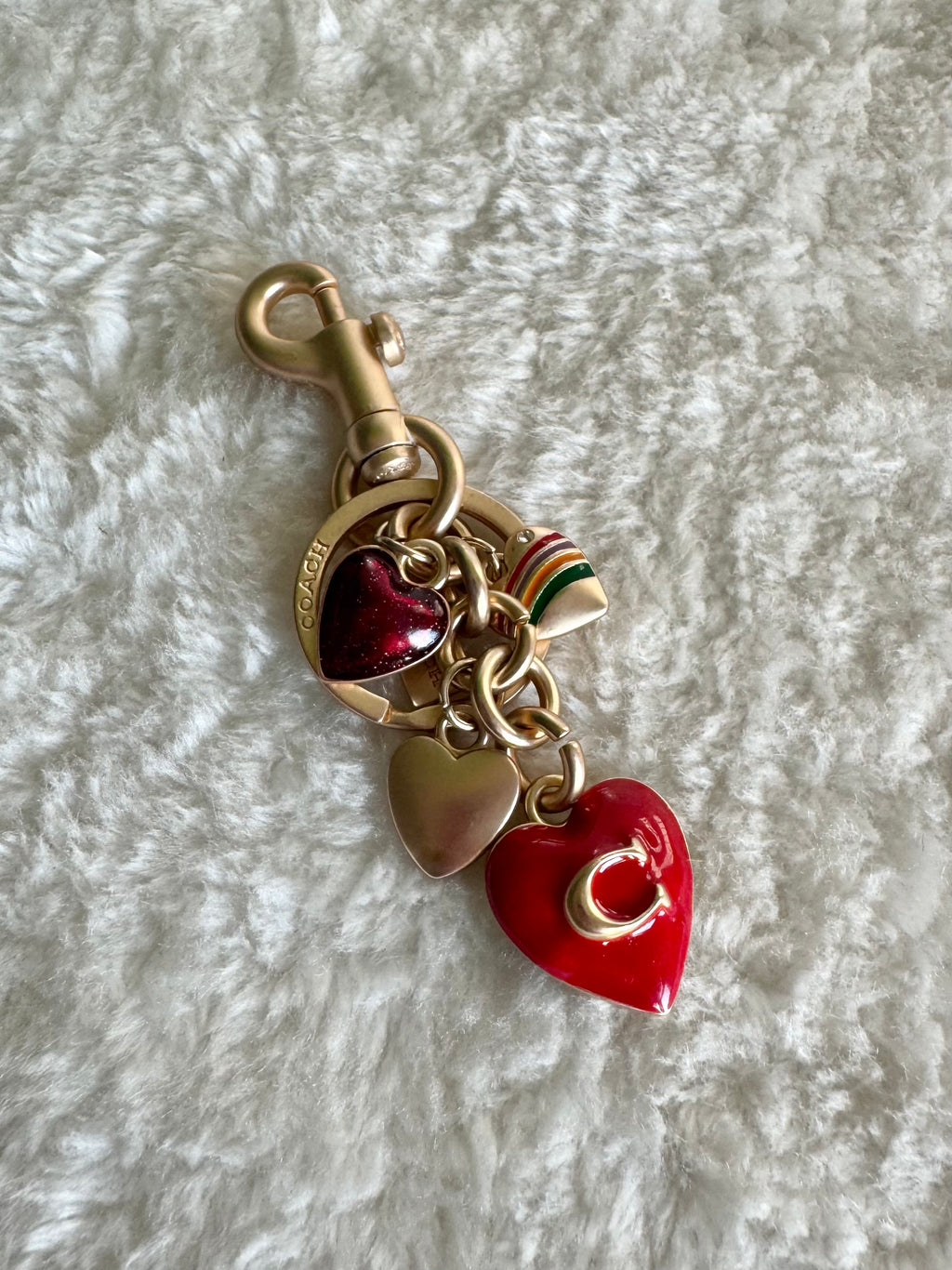 PREMIUM Coach Signature Heart Bag Charm