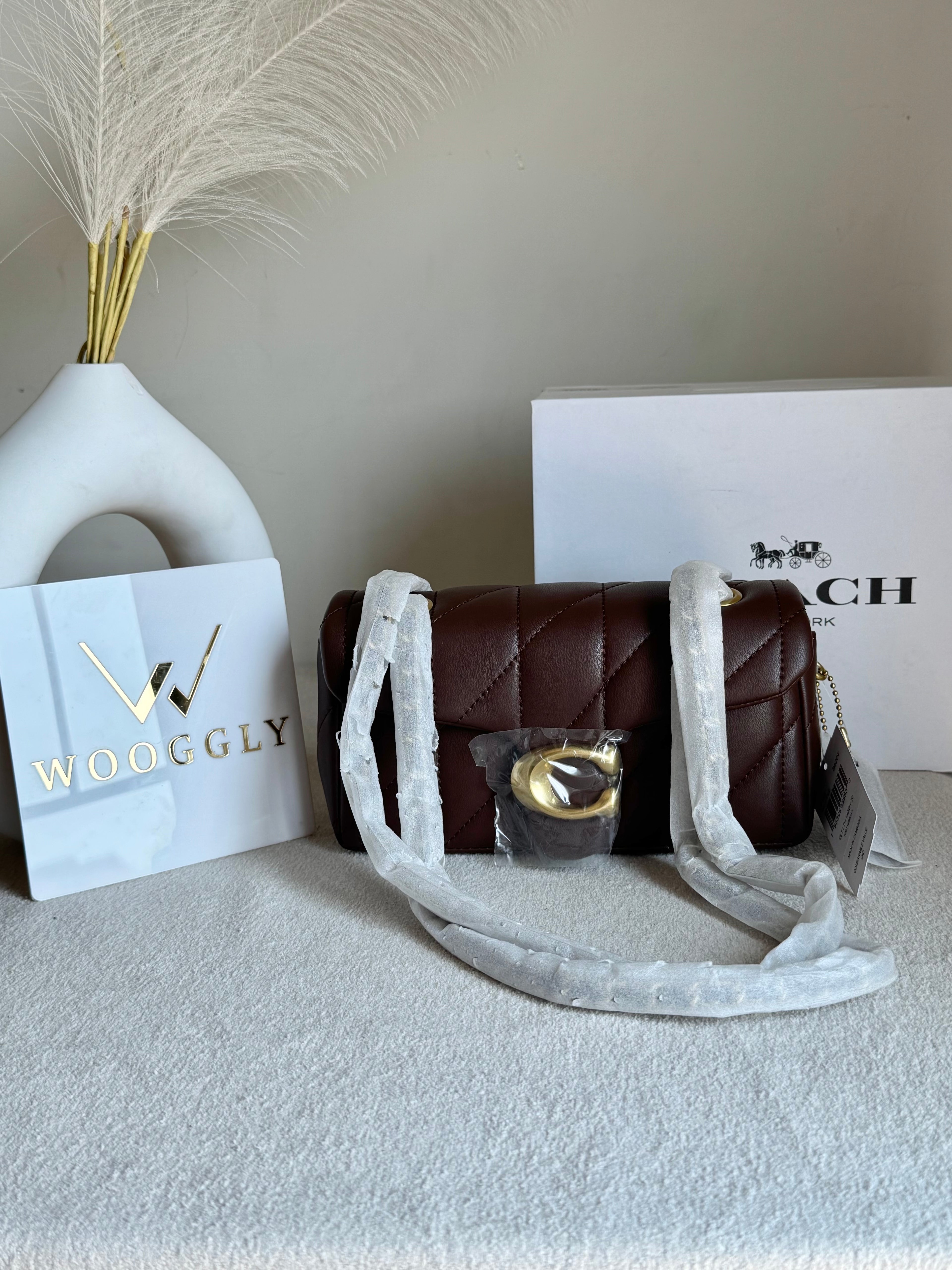 Mini COACH Quilted Tabby (Chocolate Brown) - BOX PACKING