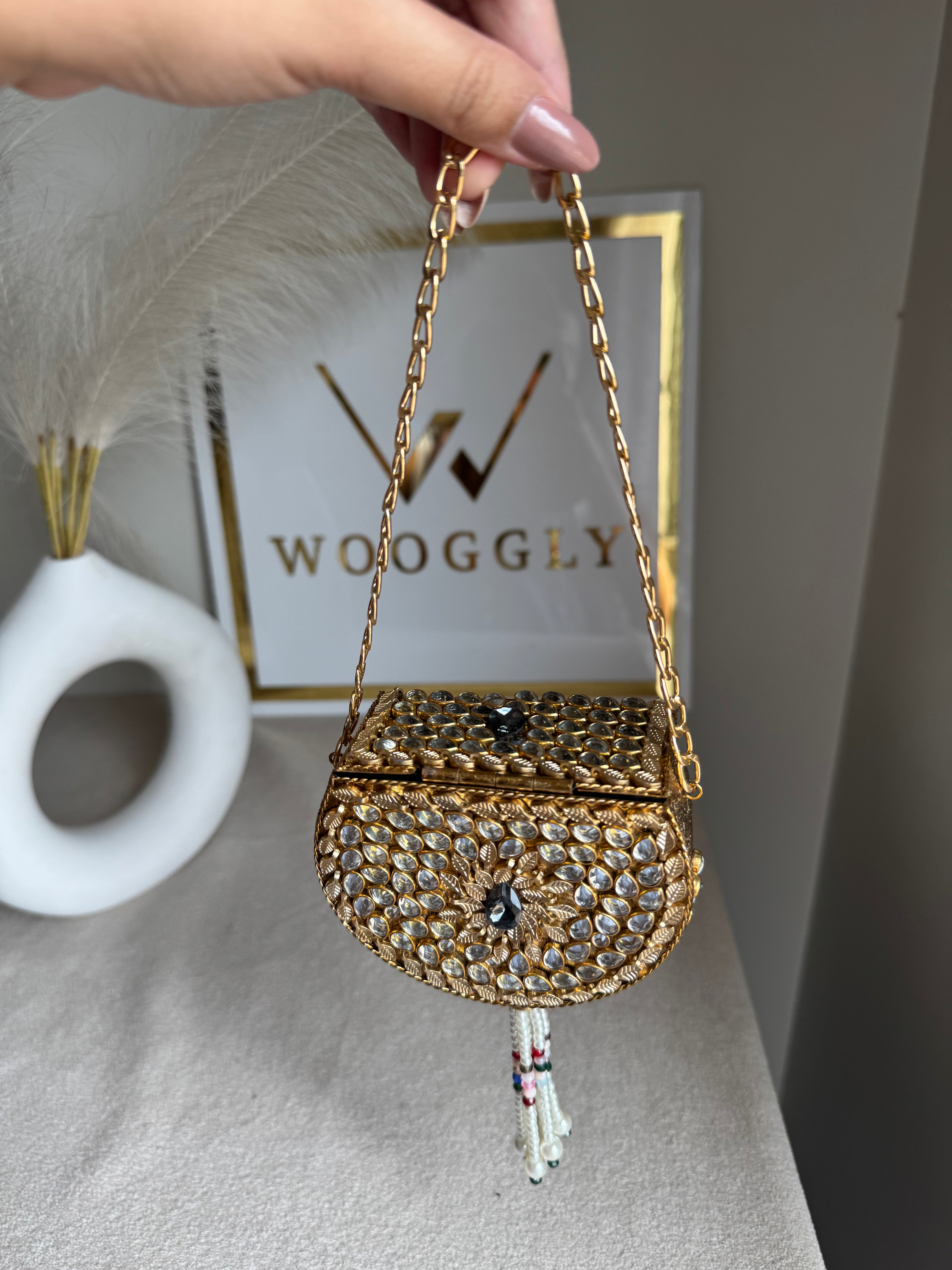 Viral Turkish Clutch - Black Stone