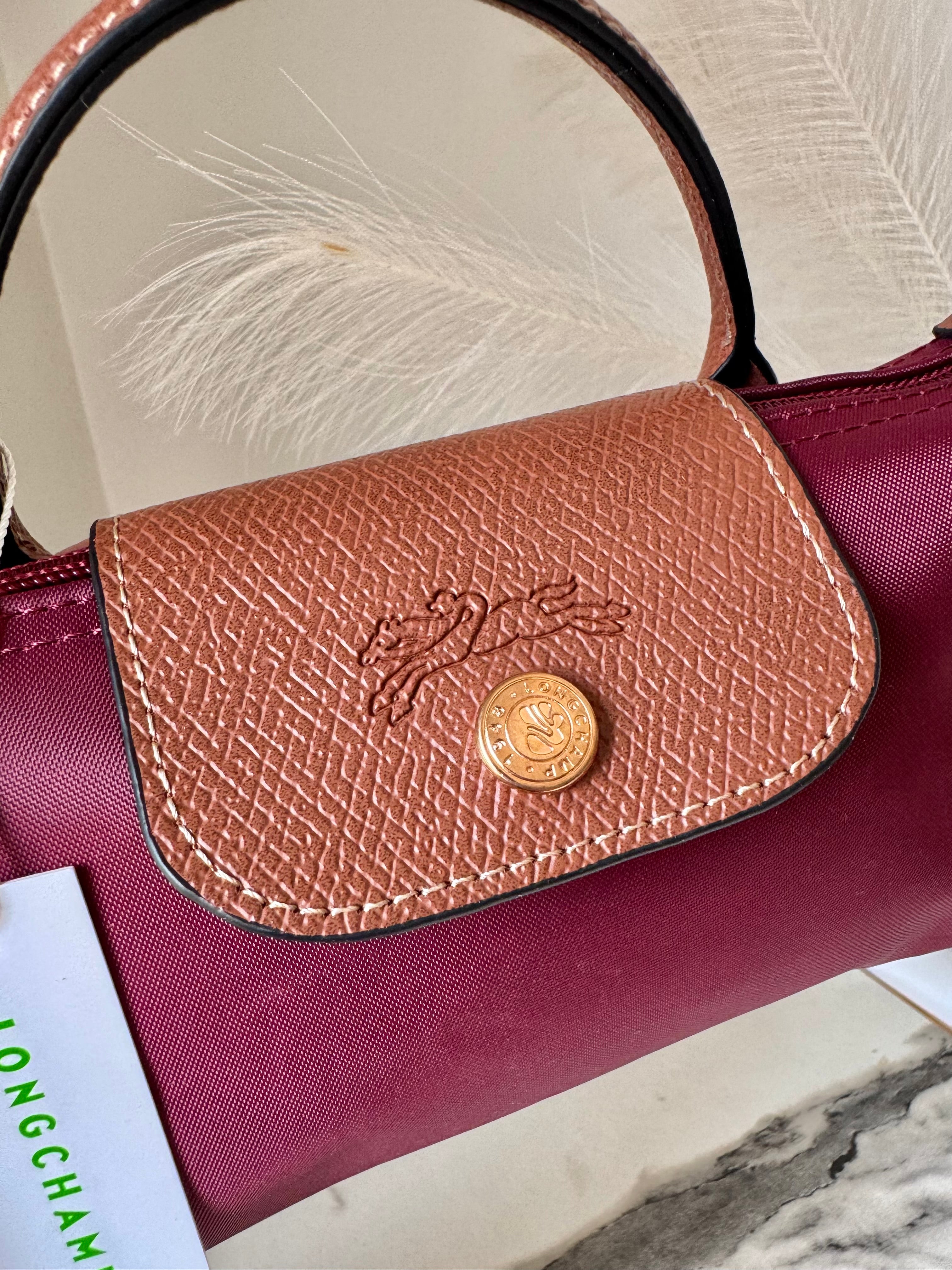 LongChamp Crossbody Bag with Strap - Wine Red (WITH BRAND LOGO)
